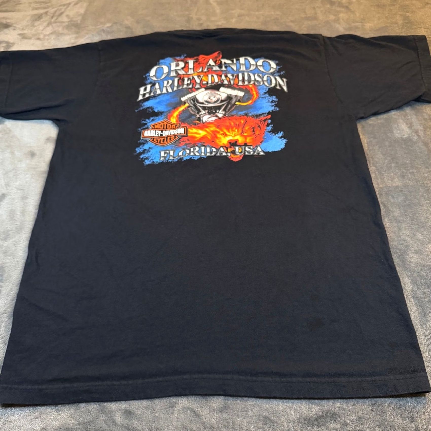 Harley Davidson Harley-Davidson Motorcycles Orlando Florida USA Graphic T Shirt Mens XL Black Size US XL / EU 56 / 4 - 4 Thumbnail