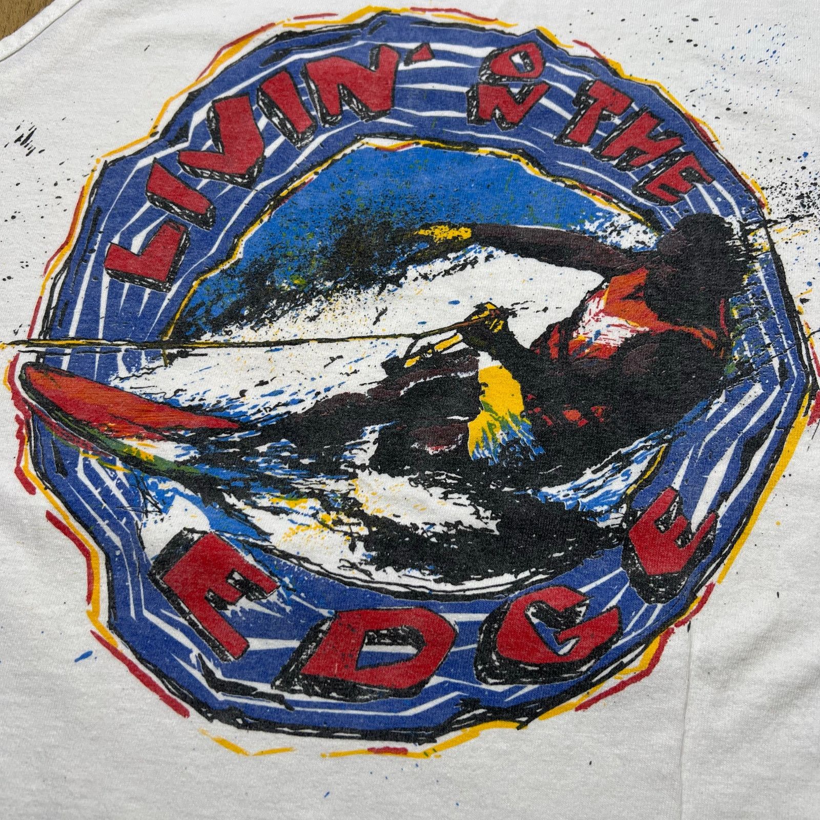 Vintage Vintage 90s Living on the edge SURF TANK TOP WAVE Men Sz M Size US M / EU 48-50 / 2 - 10 Thumbnail