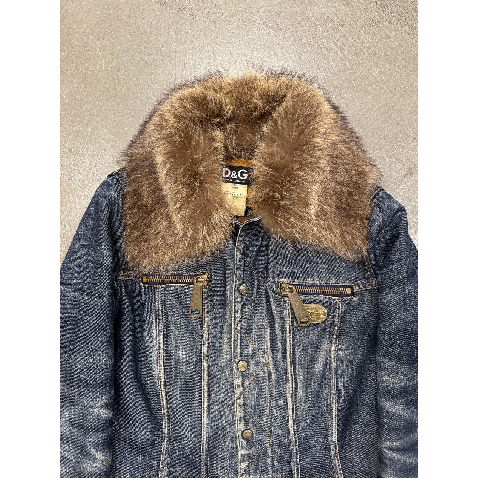 Dolce & Gabbana 2001 Dolce & Gabbana real fur denim jacket Size L / US 10 / IT 46 - 4 Thumbnail