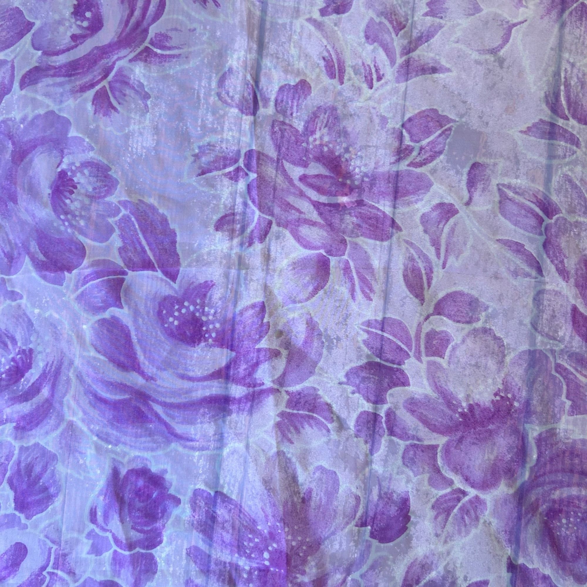 Vintage Vintage Purple Rose Floral Square Sheer Romantic Ethereal Sc Size ONE SIZE - 3 Thumbnail
