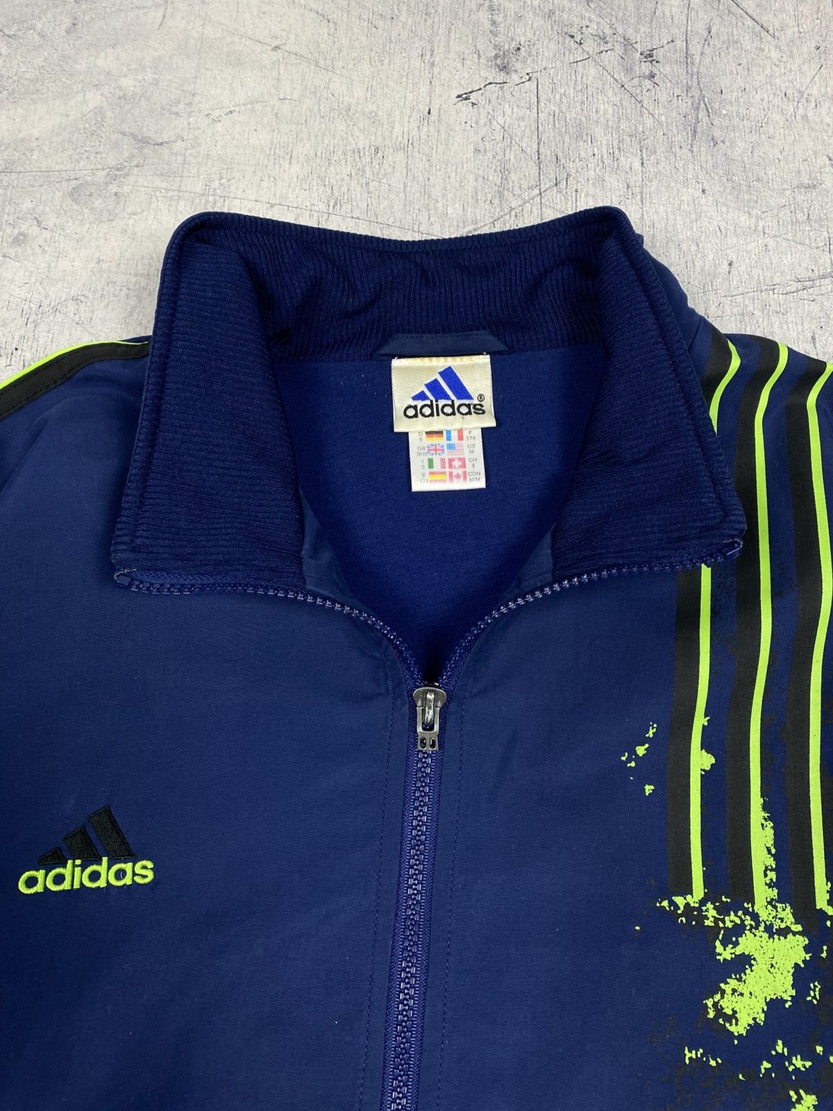 Adidas Vtg Adidas Tracksuit Full Set Jacket Pants Blue Green Neon Size US 33 - 9 Thumbnail