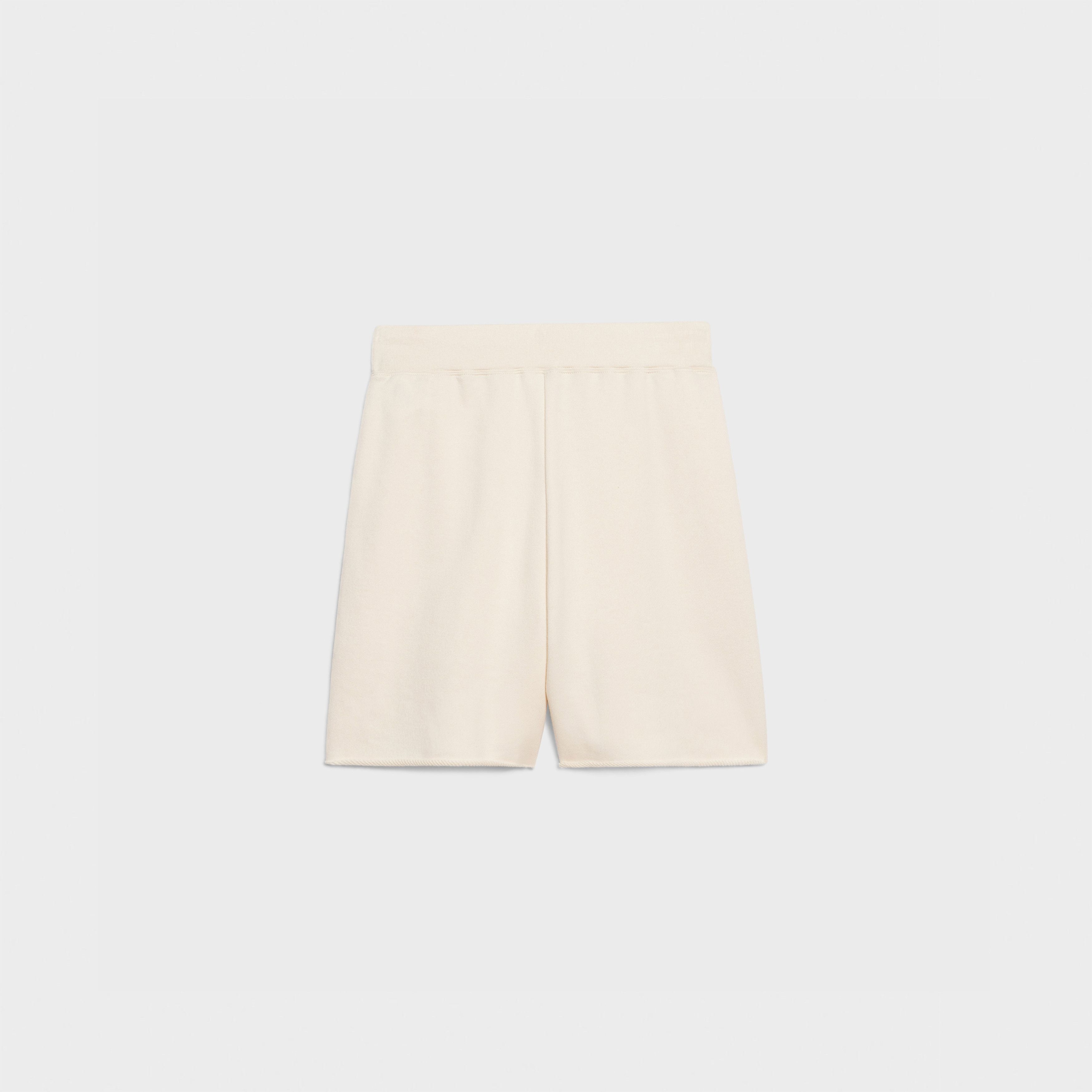 Celine o1w1db11124 Cotton Cashmere Triomphe Short in White Size 34" / US 12 / IT 48 - 2 Thumbnail