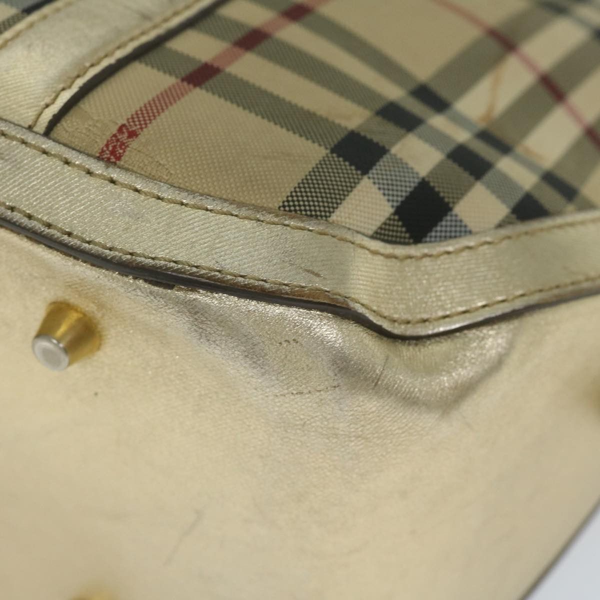 Burberry Burberry Nova Check Hand Bag Nylon Canvas Beige Size ONE SIZE - 9 Thumbnail