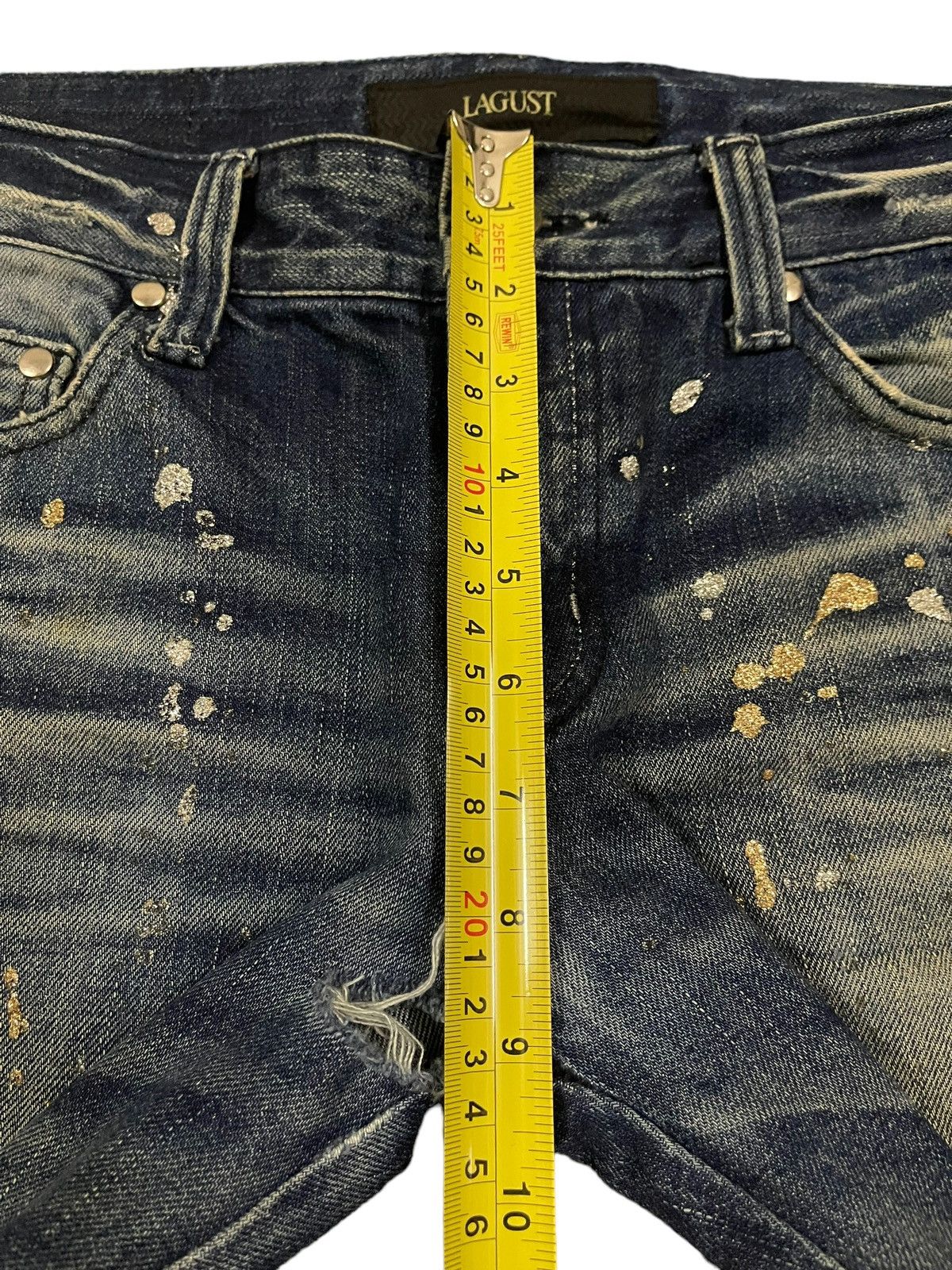 If Six Was Nine Vintage Japanese Brand Distressed Splash Flare Jeans Size US 33 - 16 Thumbnail