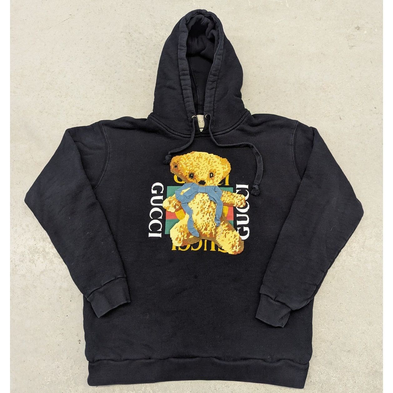 Gucci × Supreme Gucci Embroidered 3D Teddy Bear black hoodie Size L / US 10 / IT 46 - 1 Thumbnail