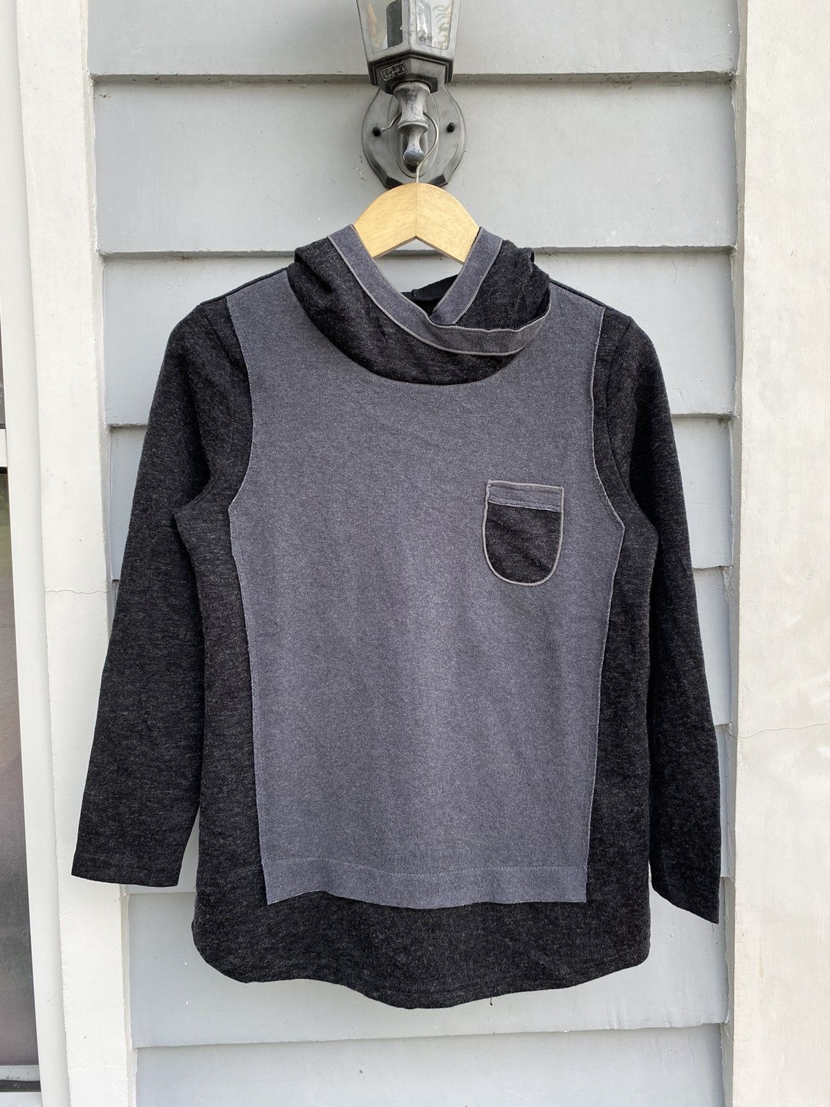 If Six Was Nine Japanese Two Tone Panel Hoodie Asymmetrical Collar & Pocket Size US S / EU 44-46 / 1 - 1 Thumbnail