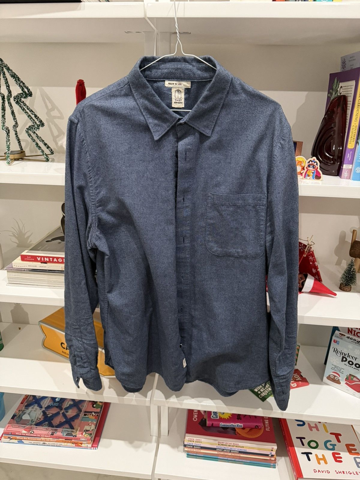 Hiroshi Kato Hiroshi Kato - The Ripper Shirt XL Blue Flannel Made in USA Size US XL / EU 56 / 4 - 1 Thumbnail