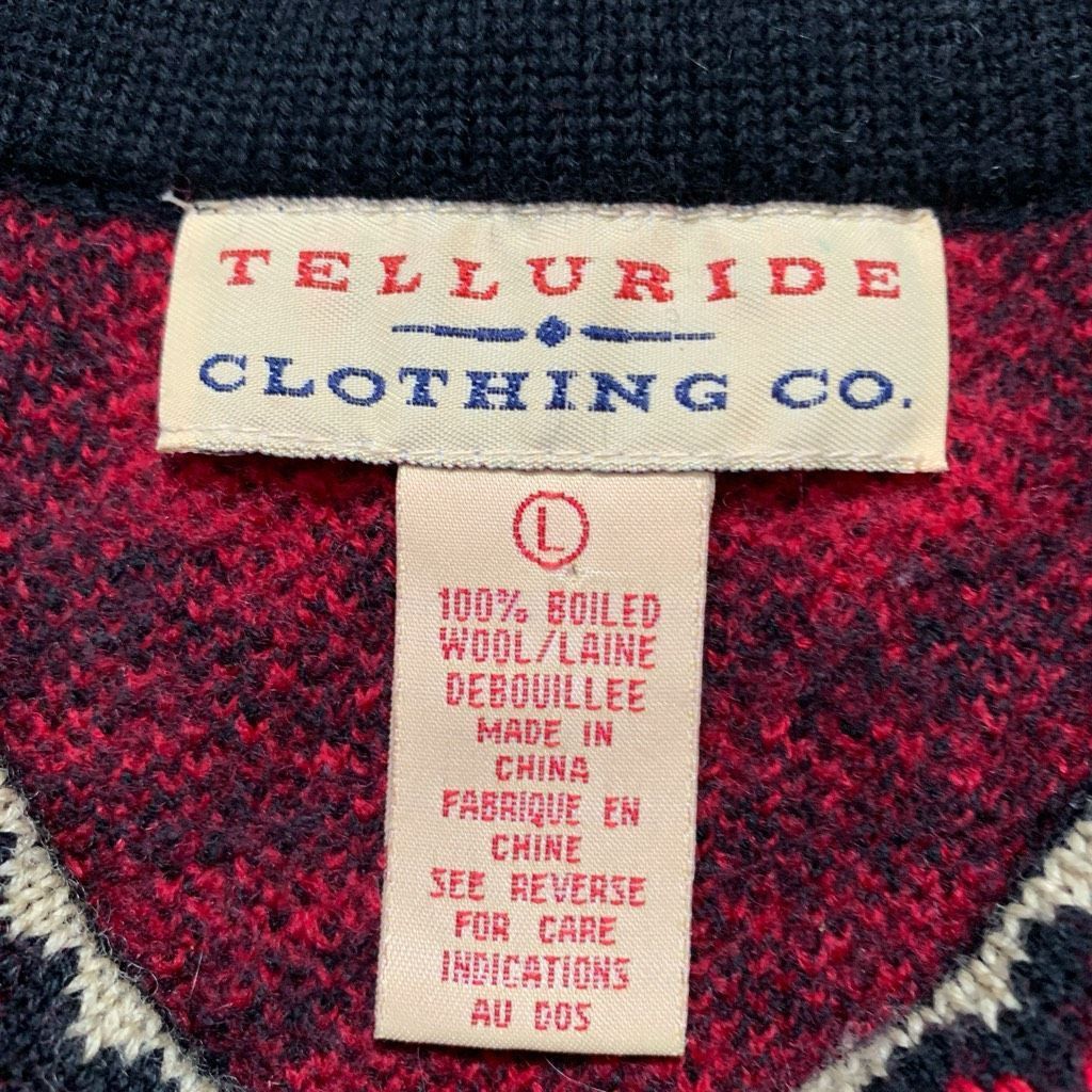 Telluride Vintage Telluride Maroon Red Black Nordic Reindeer Wool Vest Size L / US 10 / IT 46 - 8 Thumbnail