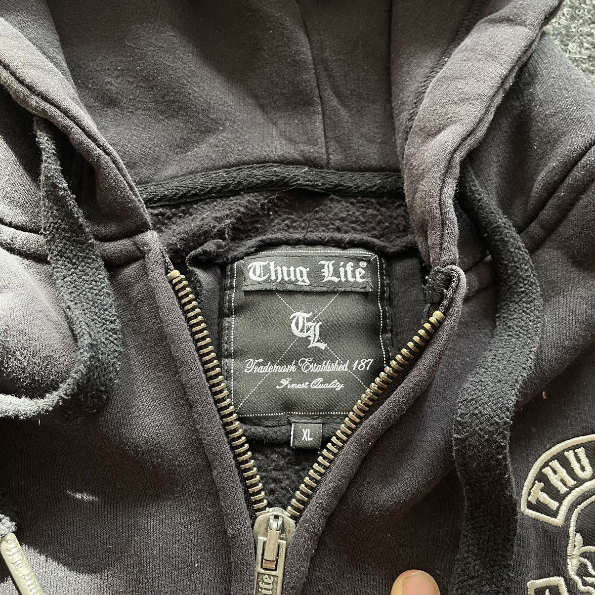 Band Tees × Vintage Thig Life 90s 2pac black hoodie choppers hooded rap Size US XL / EU 56 / 4 - 2 Thumbnail