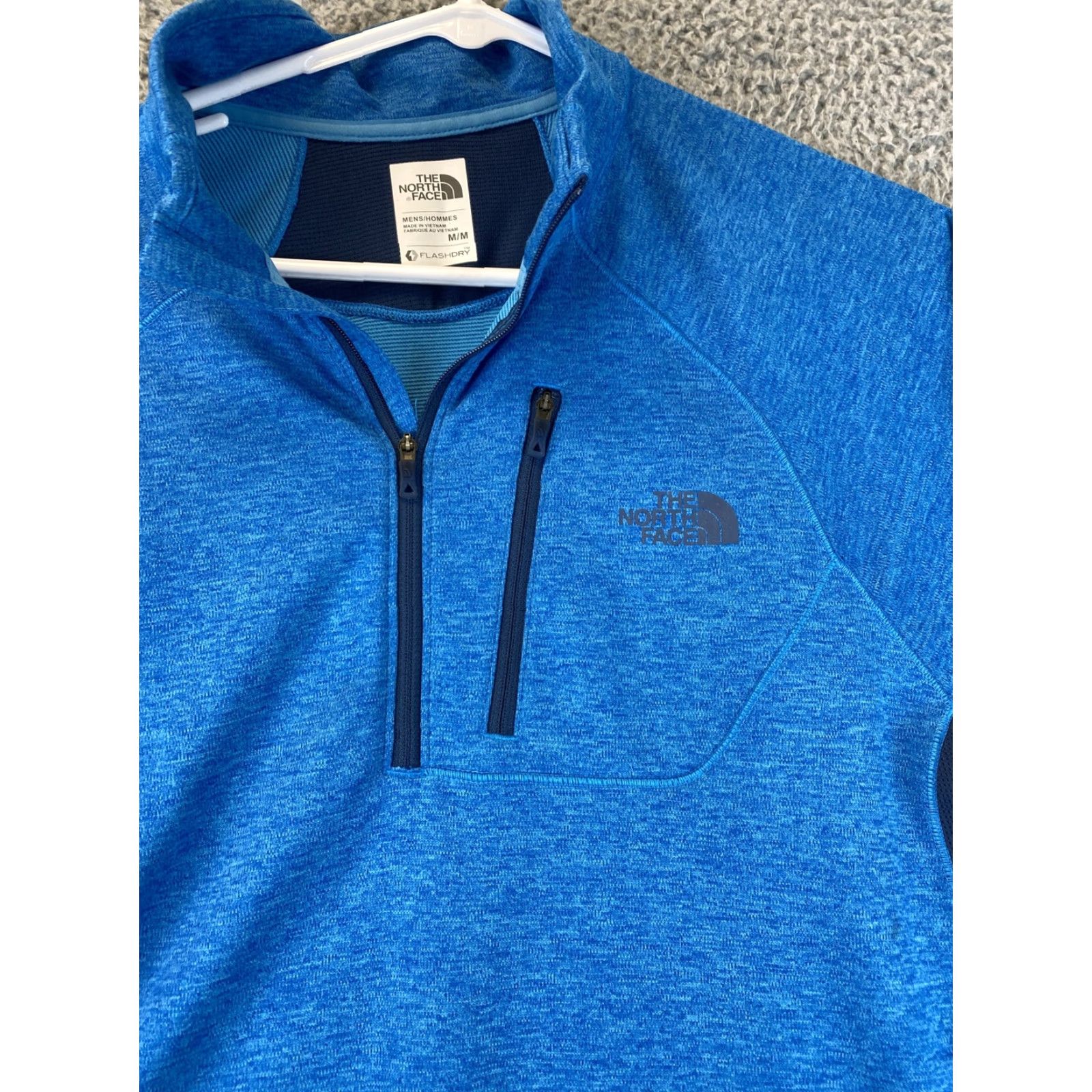 The North Face The North Face 1/4 Zip Sweater Mens M Blue Colorblock Logo Zipper Fleece Long Sleeve Size US M / EU 48-50 / 2 - 2 Thumbnail
