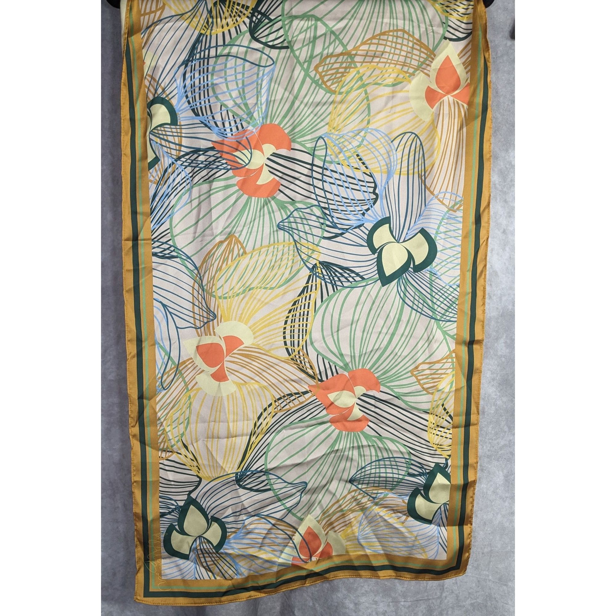 Other Alida Boer Multicolor Floral Scarf 35"x17" Artful Design Size ONE SIZE - 7 Thumbnail