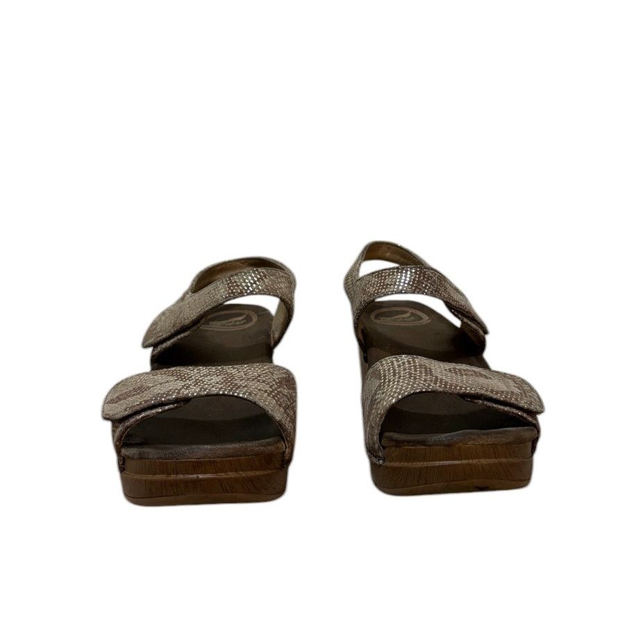 Dansko Dansko Sandals Women 37 US 6 Brown Sonnet Gold Snake Chunky Size US 6 / IT 36 - 3 Thumbnail