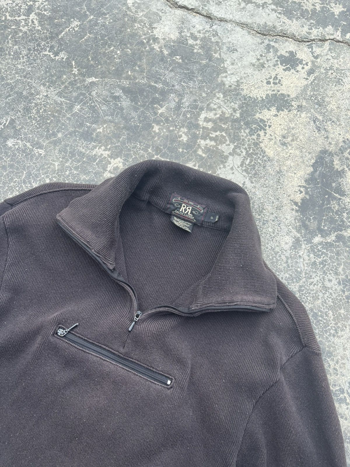RRL half zipper Centre Pocket body fit shirt