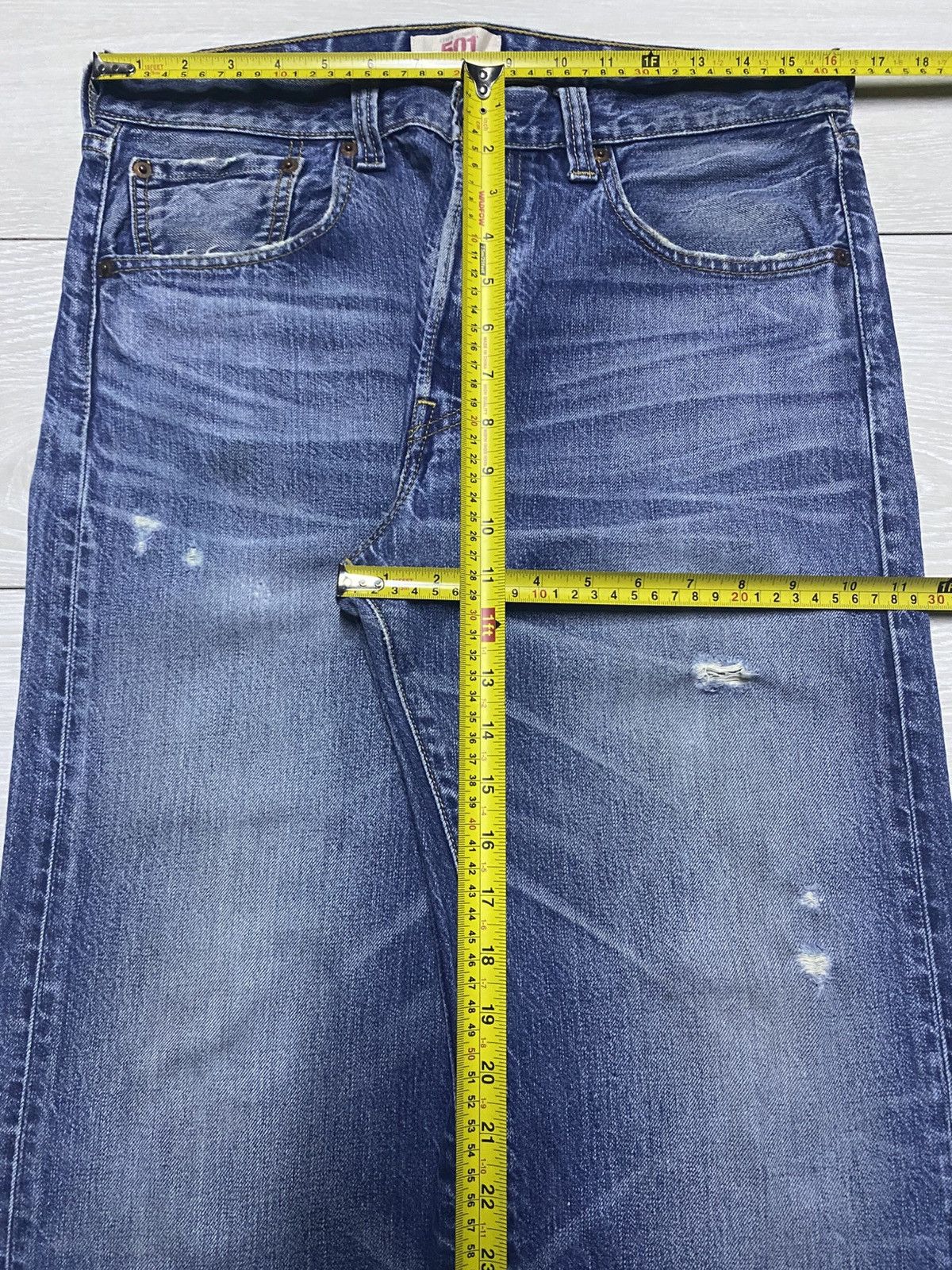 Levi's Vintagw Levis 501 Whisker ButtonFly Distressed Loose Jeans Size US 32 / EU 48 - 15 Thumbnail