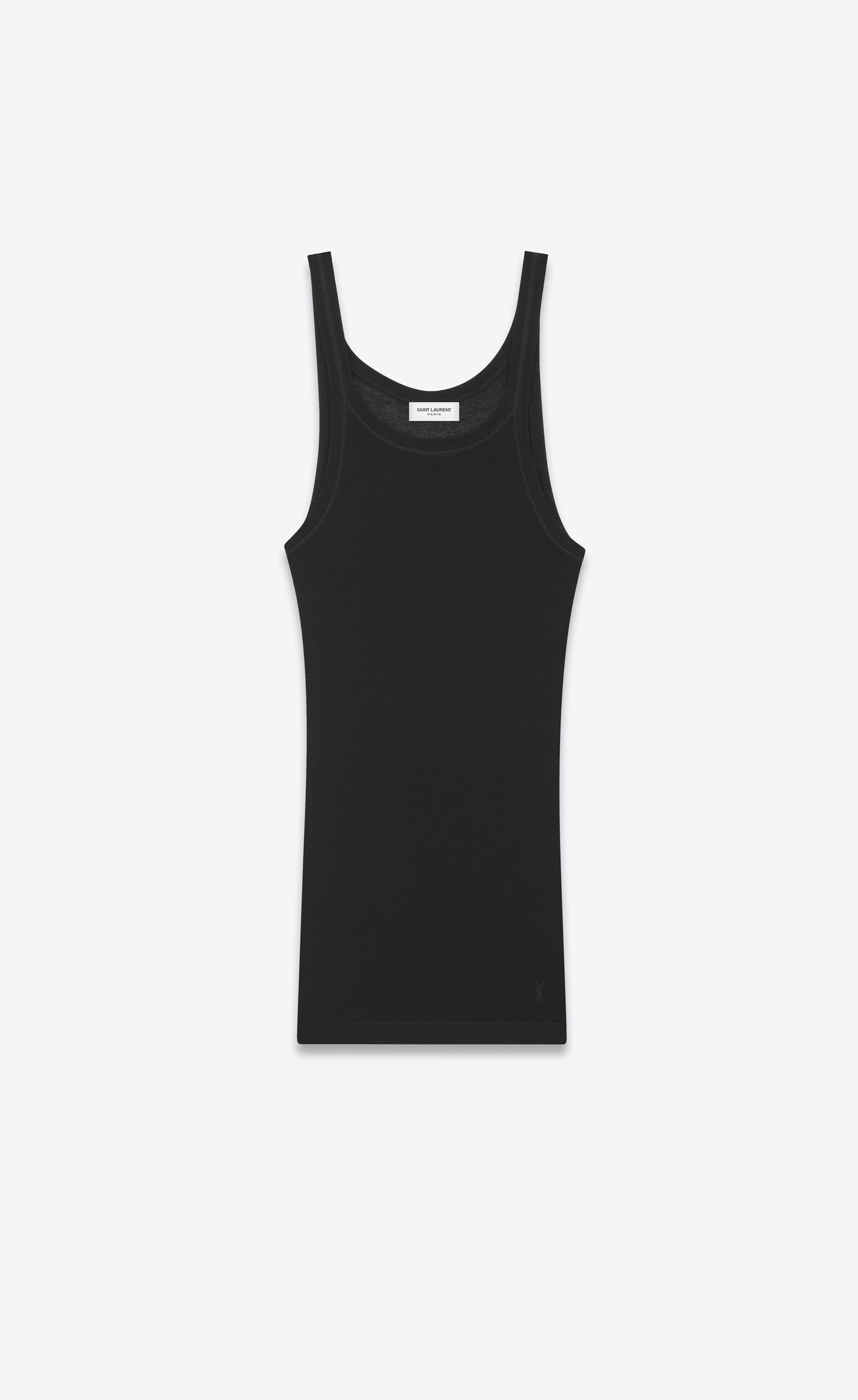 Saint Laurent Paris o1s1wg110625 728031 Cassandre Tank Top in Ribbed Jersey Size US XS / EU 42 / 0 - 1 Thumbnail