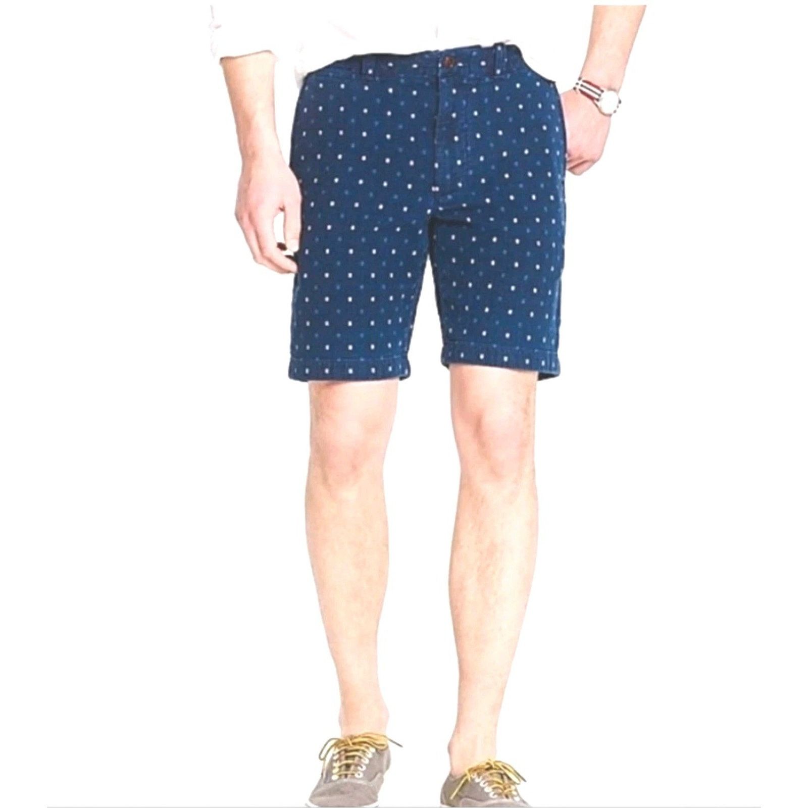 J.Crew J Crew Stanton 9" Chino Shorts Nautical Anchor Embroidered Size US 29 - 1 Thumbnail
