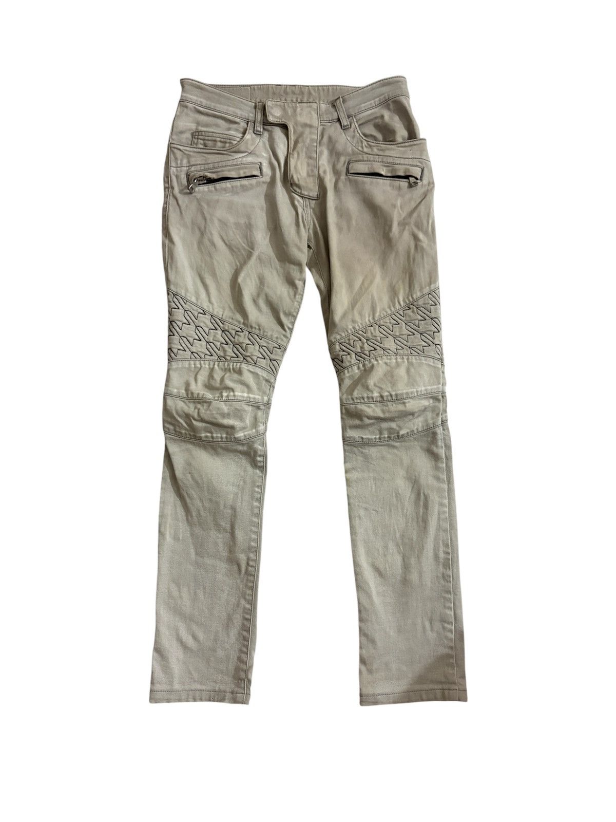 Balmain Archive Balmain SS14 Geometric Stitch Biker Size US 30 / EU 46 - 3 Thumbnail