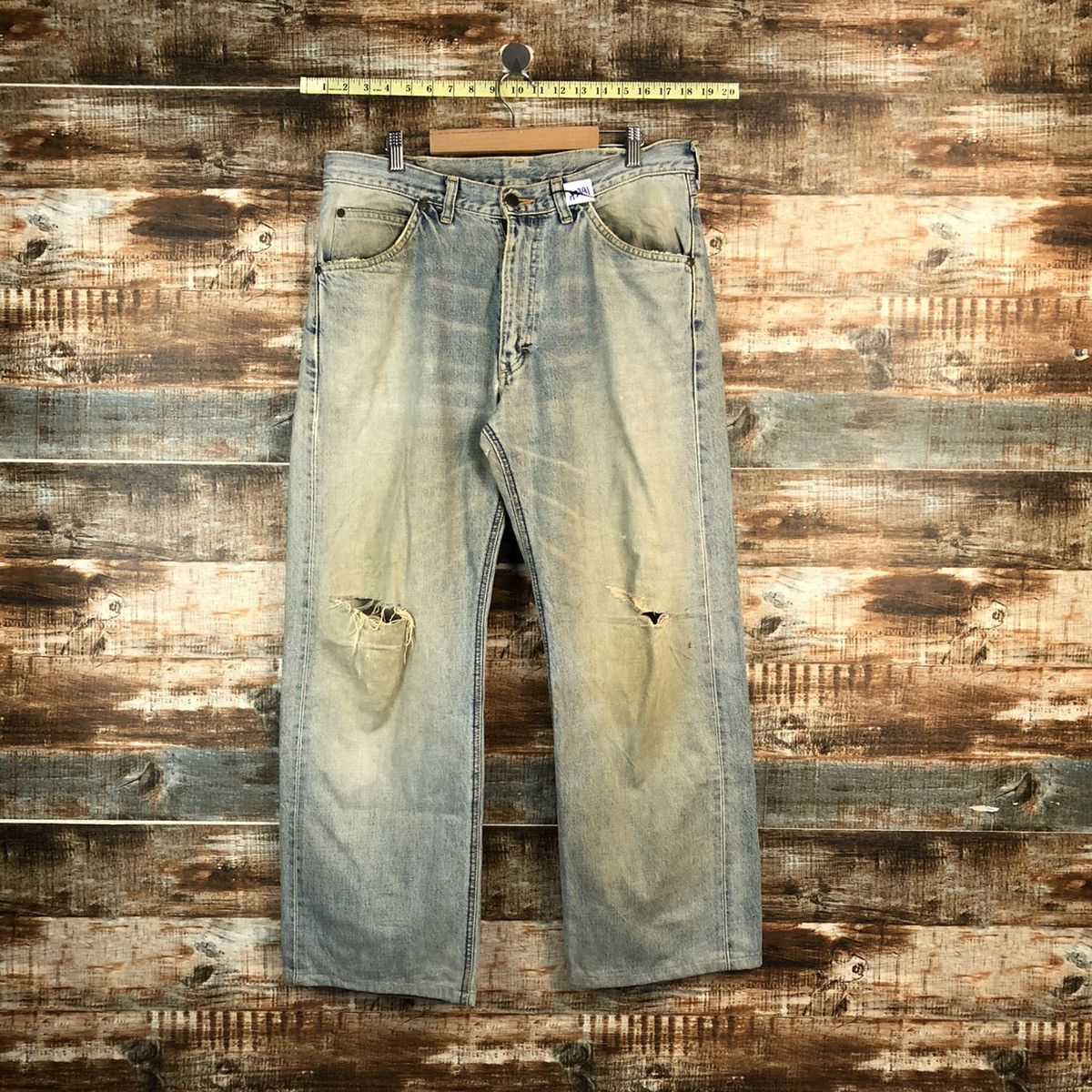 Lee Lee vintage selvedge Distressed Denim Pants #A2391 Size US 34 / EU 50 - 1 Thumbnail