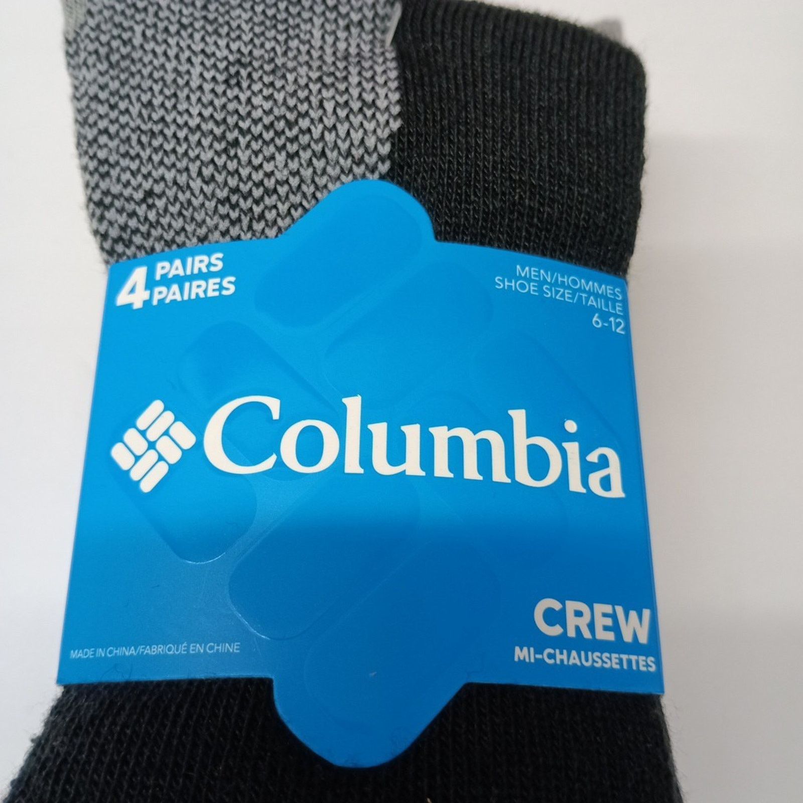 Columbia Men's Columbia 4 Pairs Crew Black Socks Size 6-12 Wool Blend Size ONE SIZE - 2 Thumbnail