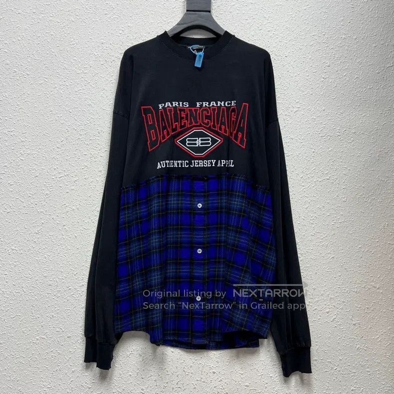 Balenciaga Balenciaga Fake two-piece bat embroidery long sleeve sweat Size US M / EU 48-50 / 2 - 1 Thumbnail