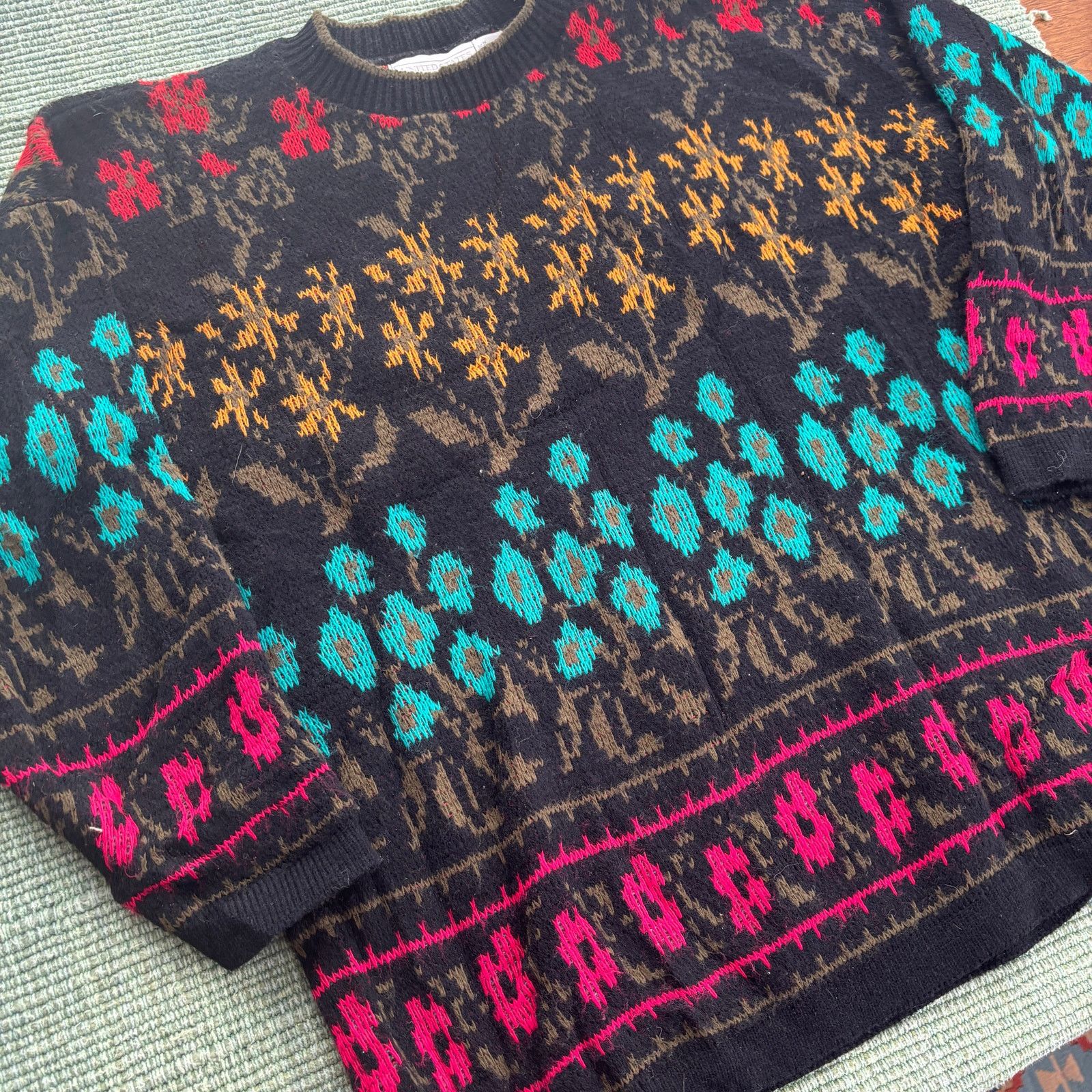 Vintage Vintage knit floral united stated sweater made in usa Size US L / EU 52-54 / 3 - 5 Thumbnail