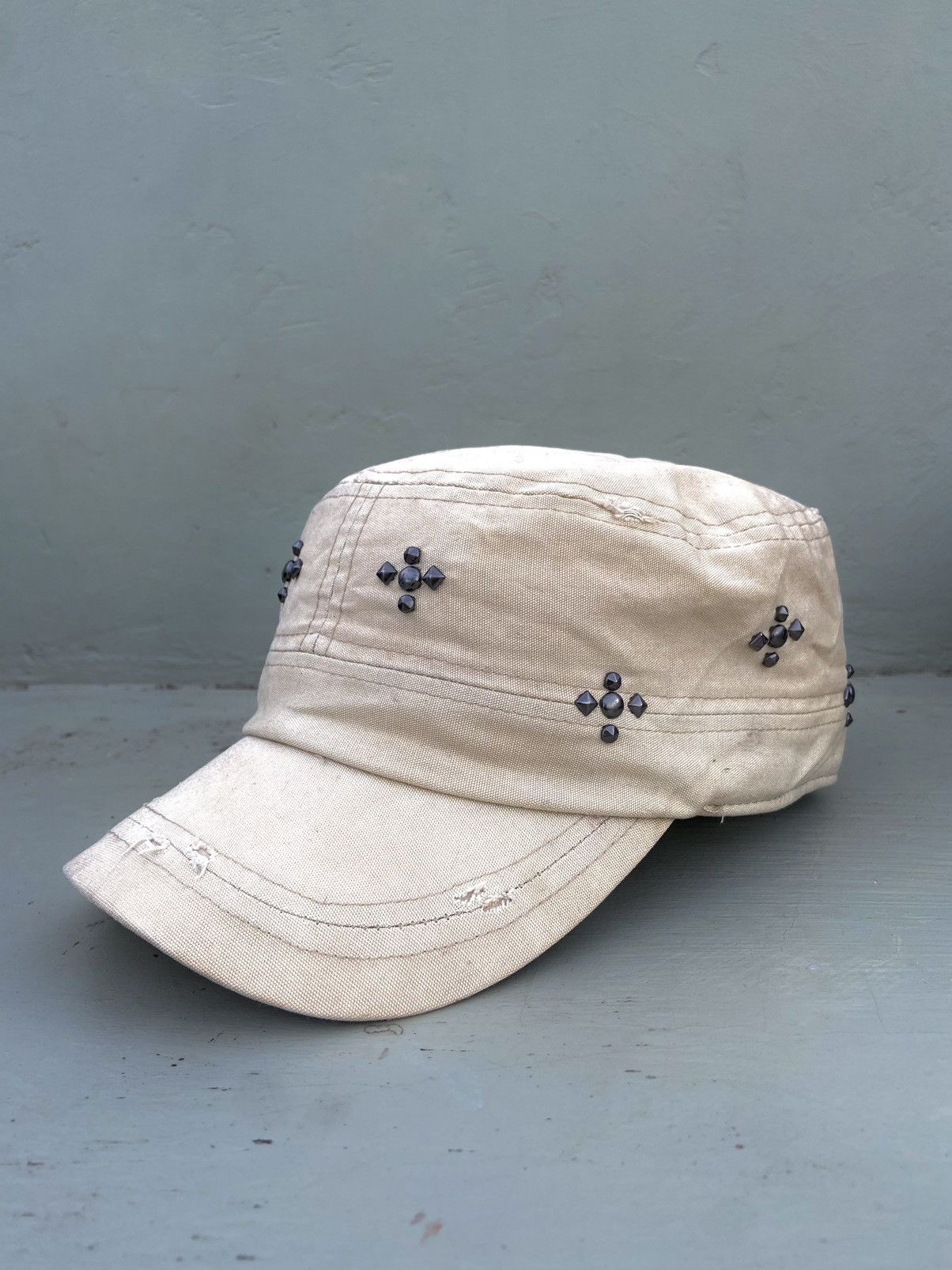 Le Grande Bleu (L.G.B.) 2000s Michel klein button studded patrol hat Size ONE SIZE - 2 Thumbnail
