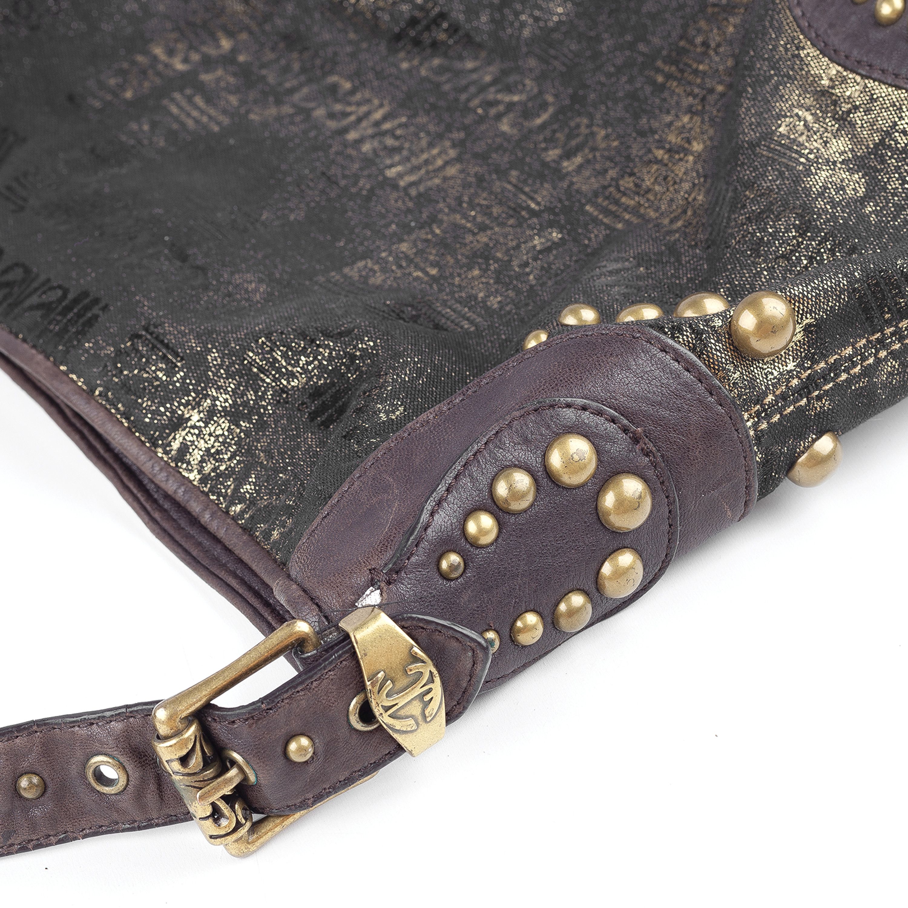 Just Cavalli Just Cavalli Vintage Monogram Black/Gold Shoulder Bag Size ONE SIZE - 3 Thumbnail
