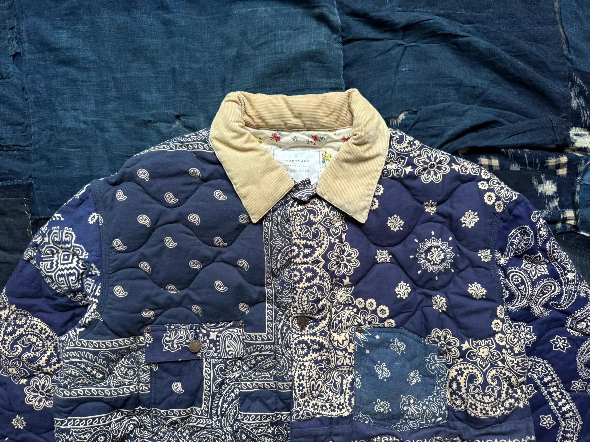 NUBIAN Nubian READYMADE BANDANA DISTRESSED JACKET BLUE 4 Size US XL / EU 56 / 4 - 4 Thumbnail