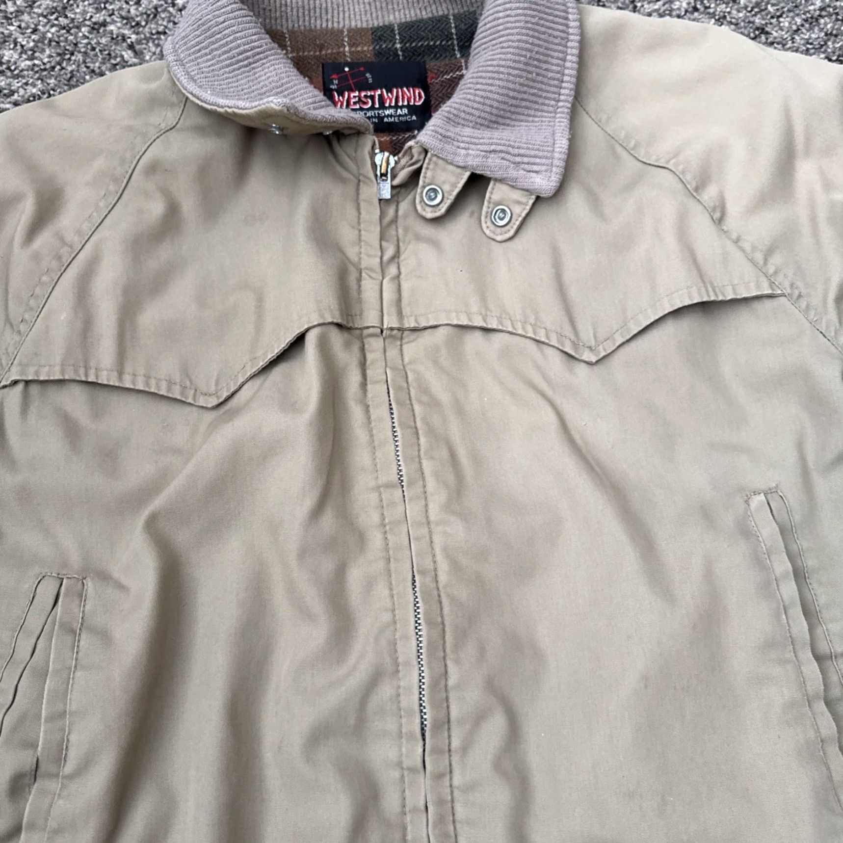 Vintage Vintage West Wind Jacket Coat Mens L Tan Cotton Blend Lined 70s 80s USA Ranch Casual Coat Winter Fall Spring Sound USA Men Lup Size US L / EU 52-54 / 3 - 7 Thumbnail