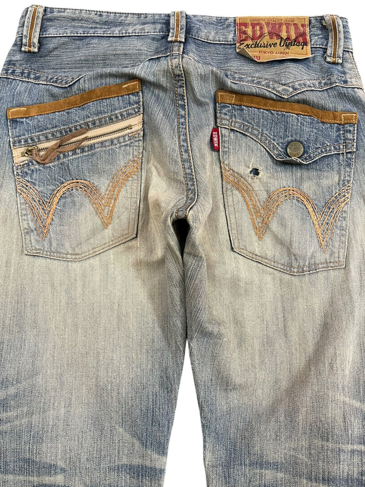 Edwin Vintage Edwin 463 XVS Mudwash Distressed Denim Size US 35 - 6 Thumbnail