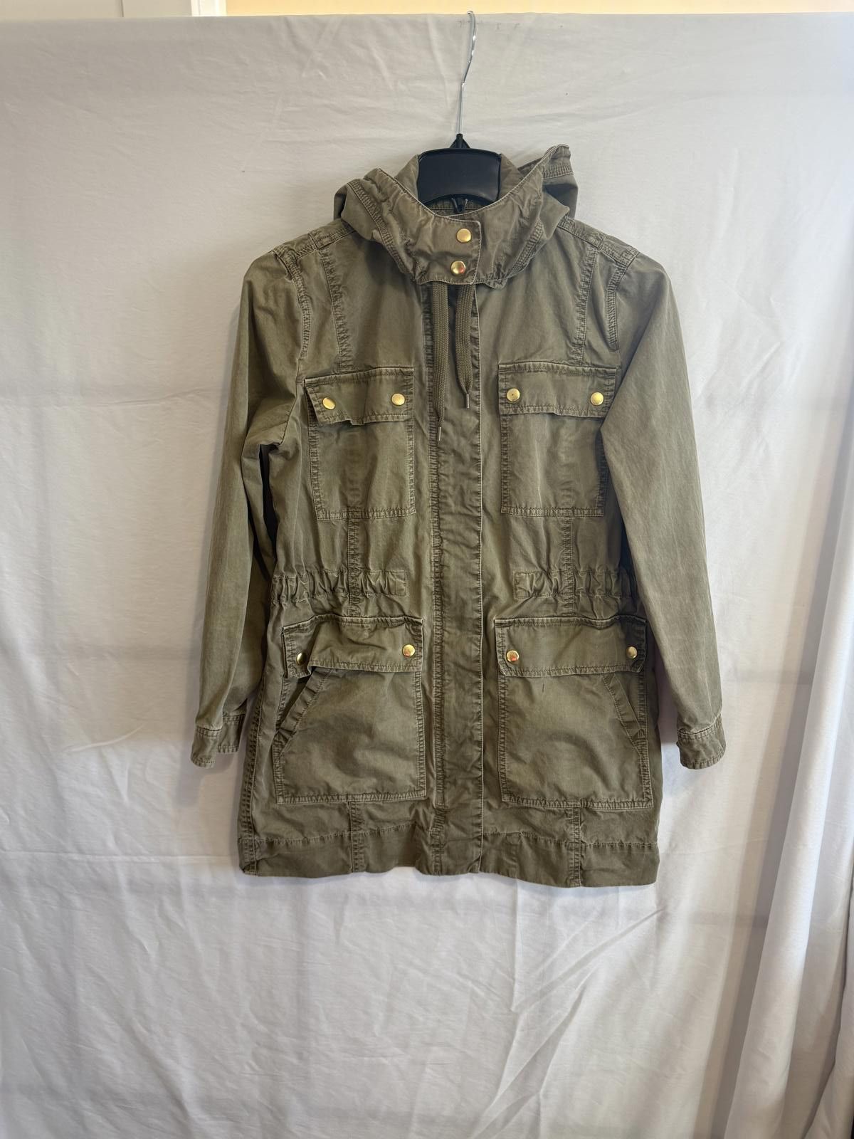 J.Crew J.Crew Olive Green Utility Anorak Jacket with Hood Sz Small Size S / US 4 / IT 40 - 2 Thumbnail