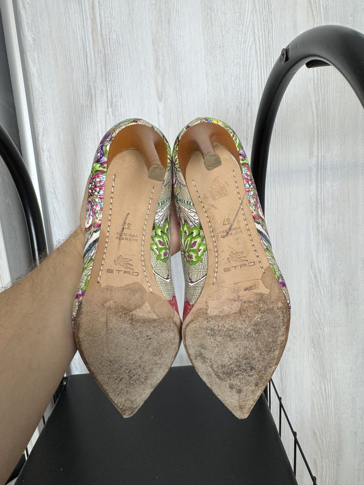 Etro ETRO made in Italy flower floral pattern multicolor heels Size US 7 / IT 37 - 16 Thumbnail