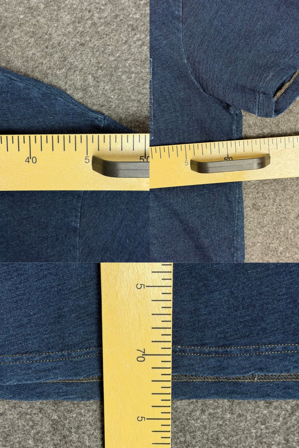 RRL Double RL Indigo Dyed Slub Jersey Polo Shirt image 4
