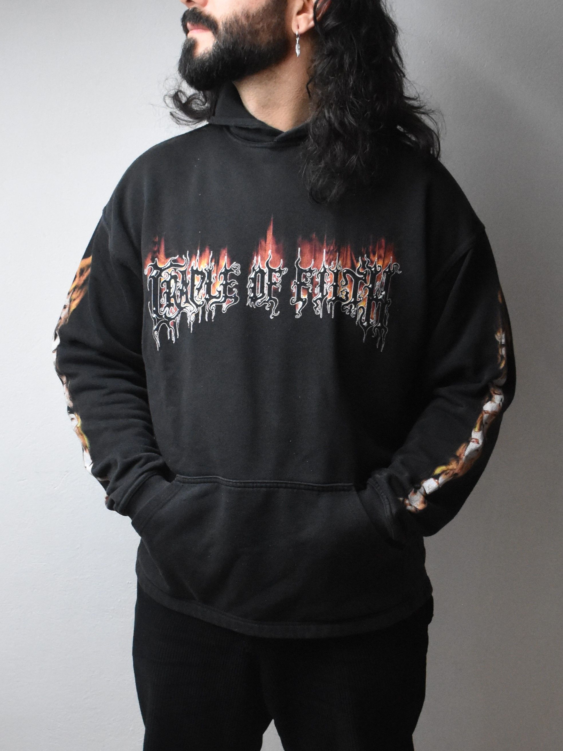 Band Tees × Vintage 90s Cradle of Filth vintage Hoodie darkthrone metal Size US XL / EU 56 / 4 - 1 Thumbnail