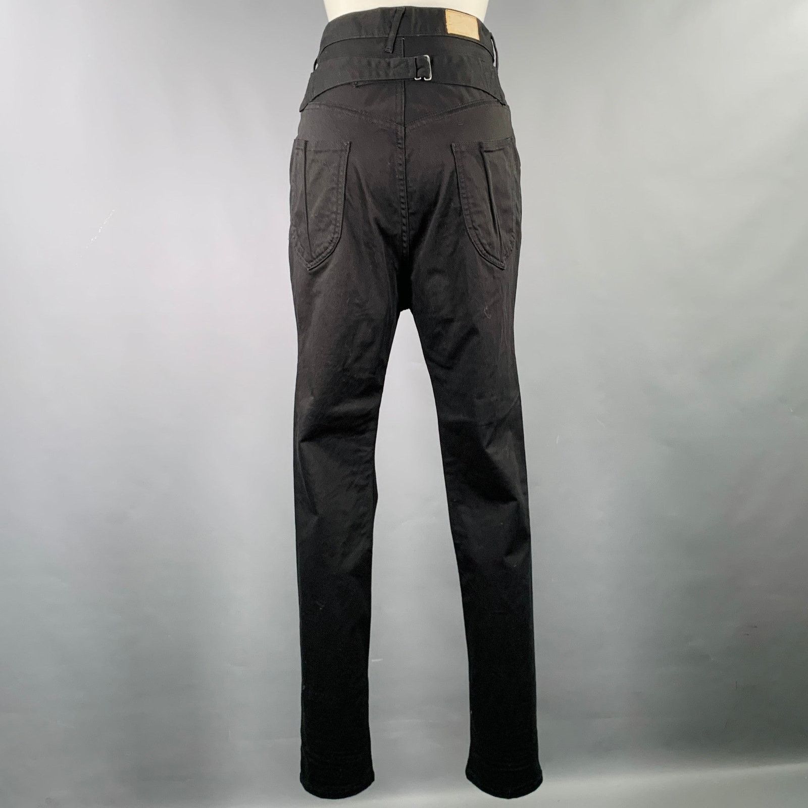Kapital Size S Black Cotton Polyurethane Drop Crotch Casual Pants Size 27" / US 4 / IT 40 - 2 Thumbnail