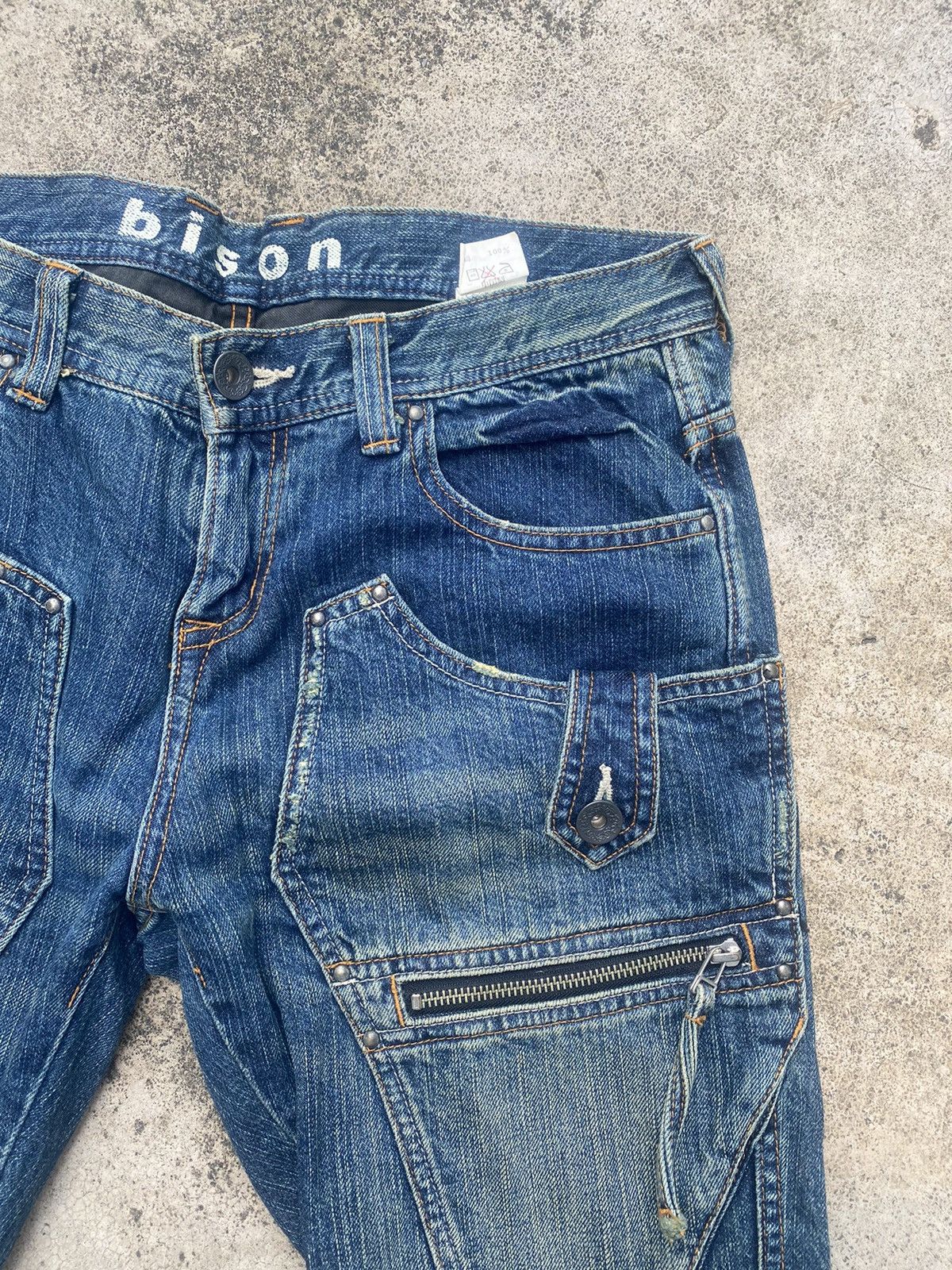 If Six Was Nine × Japanese Brand Flare Jeans Bison Double Knee Multipocket Size US 31 - 9 Thumbnail