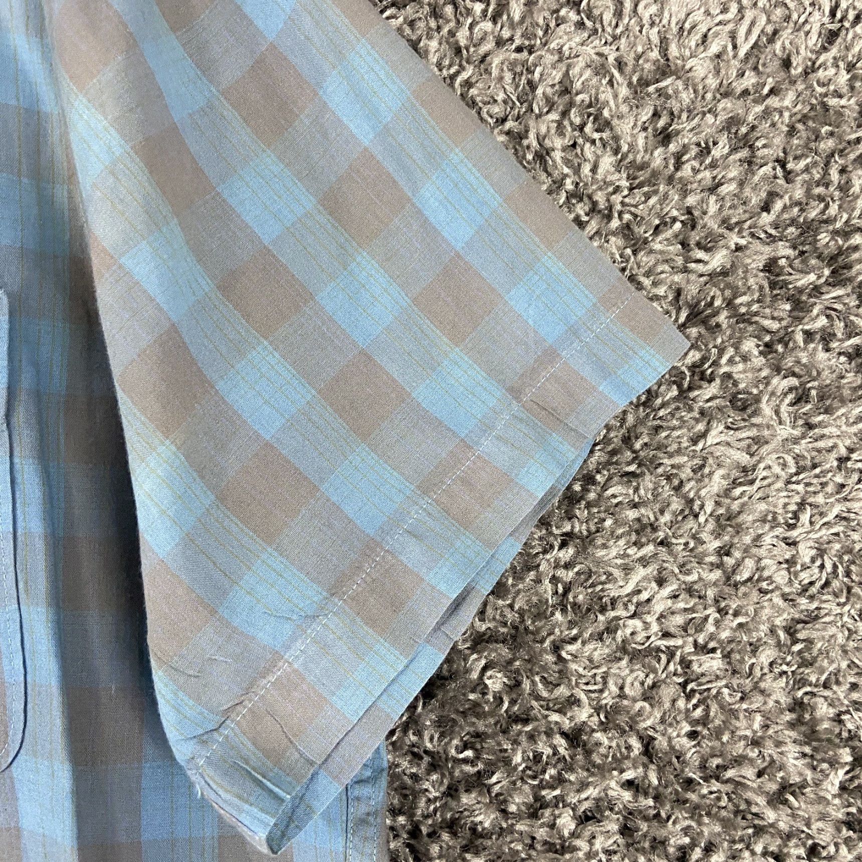 Abercrombie & Fitch ABERCROMBIE & FITCH Men’s L Blue Plaid Short Sleeve Button Up Shirt - Multicolor Size US 33 - 3 Thumbnail