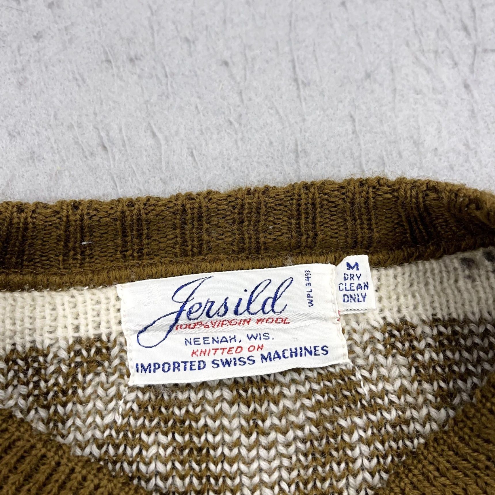 Vintage VINTAGE Jersild Cardigan Womens M Brown 100% Wool Fair Isle Crew Neck Button-Front Knit Size M / US 6-8 / IT 42-44 - 7 Thumbnail
