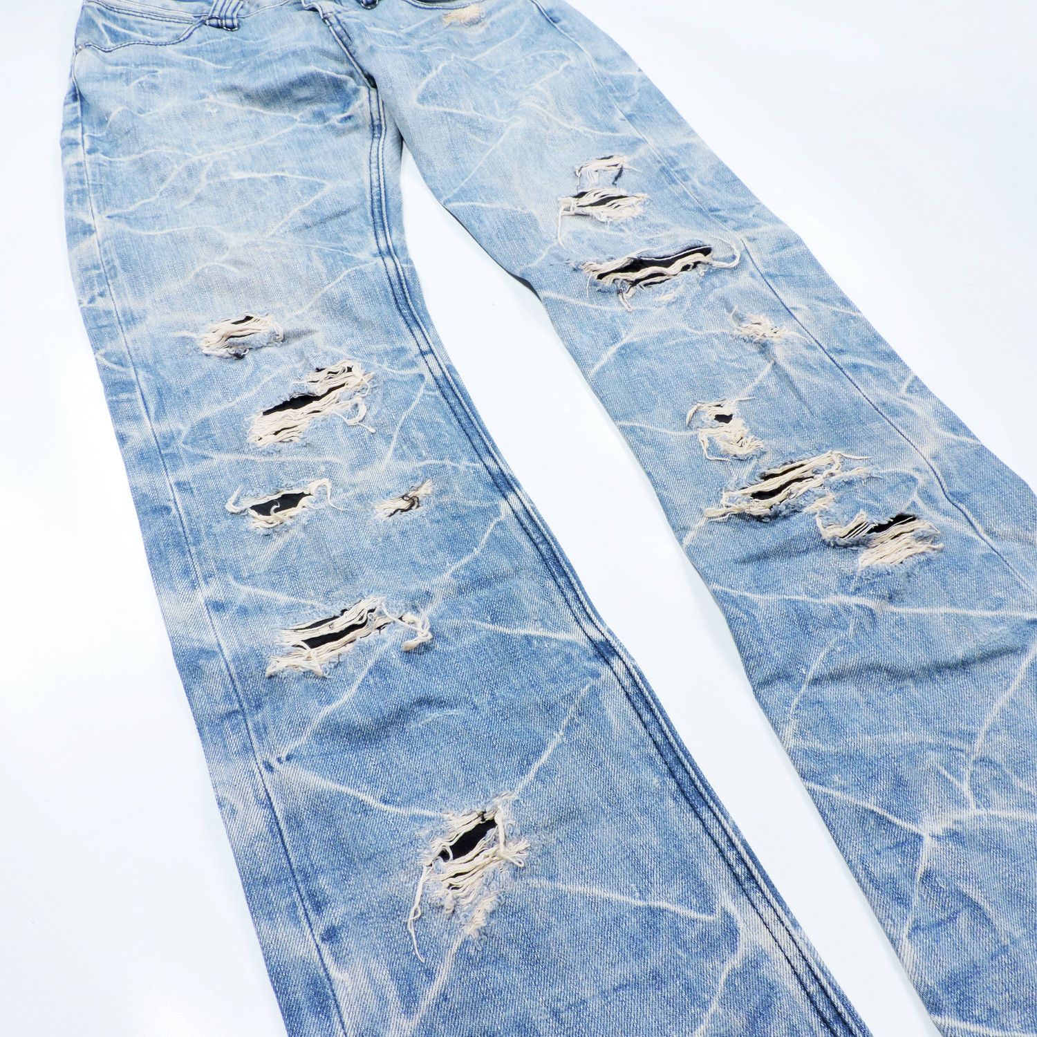 BUFFALO BOBS DISTRESSED DIAMOND MARKS DENIM LONG PANTS