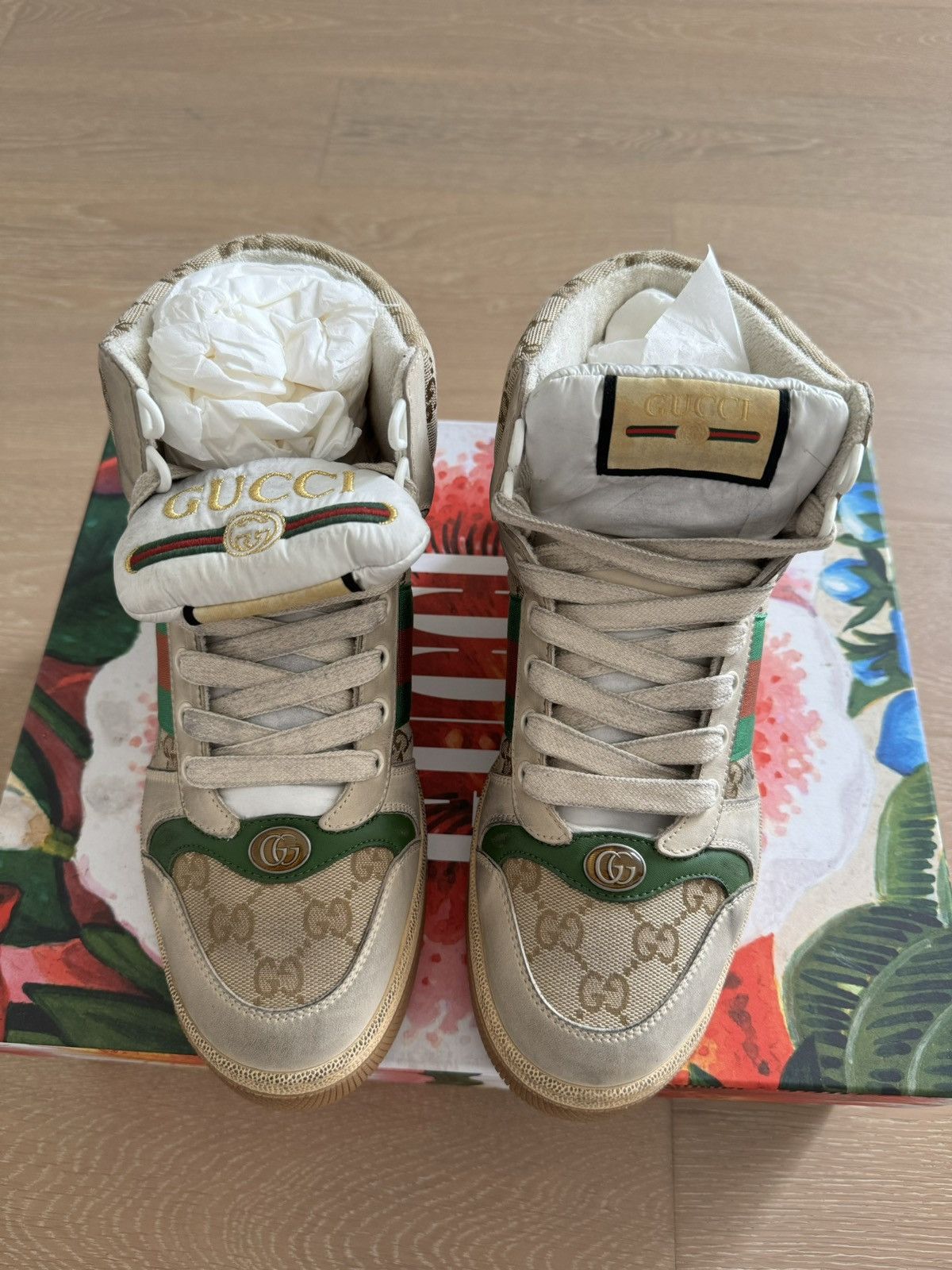 Gucci Gucci Men’s Screener GG High-Top Sneakers Size US 7.5 / EU 40-41 - 9 Thumbnail