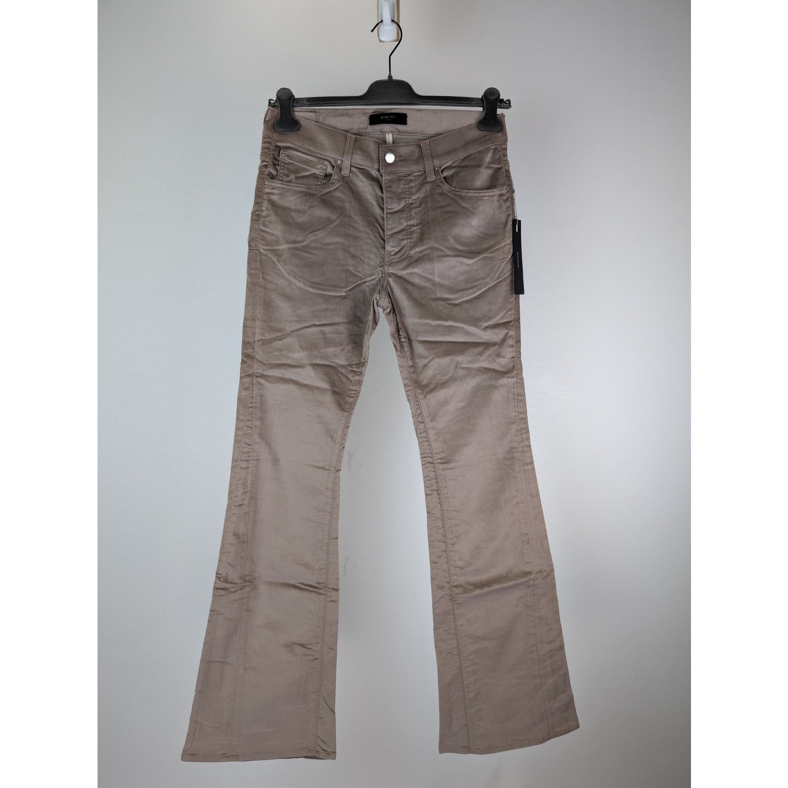 Amiri o1rshd1 Velour Flare Stack Pants in Sand Size US 33 - 1 Thumbnail