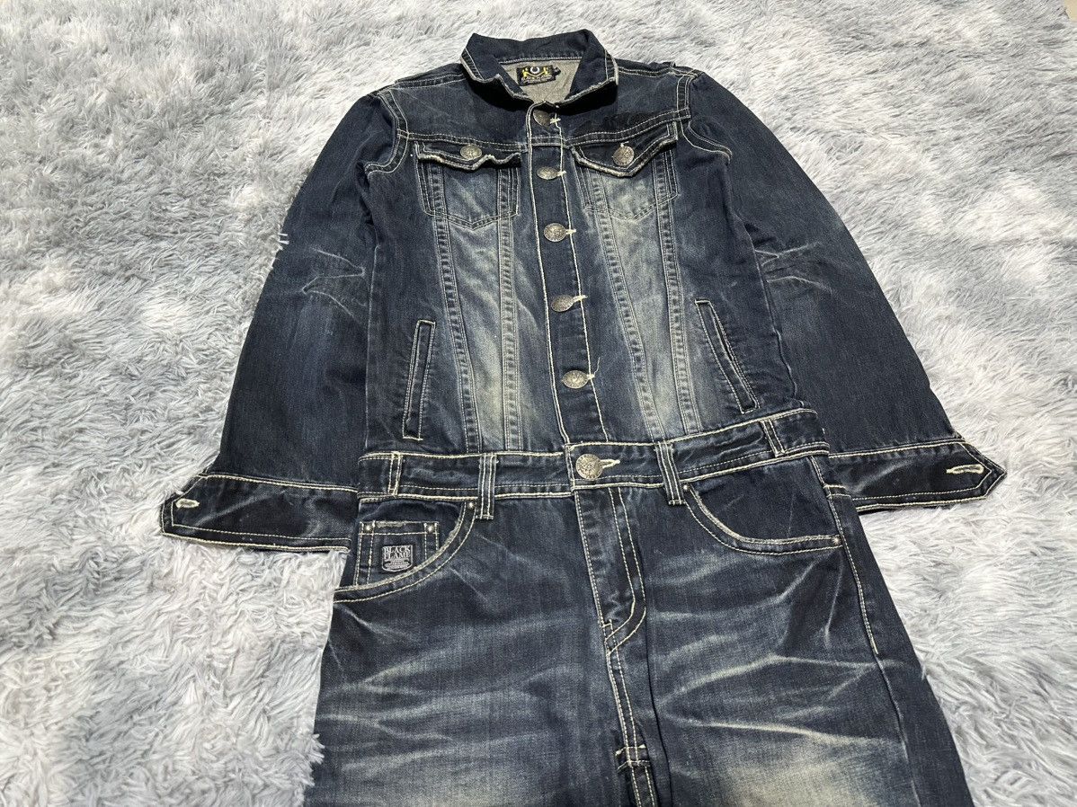 Japanese Brand 🔥Sick Y2K Black Flame Overalls Denim Size US 34 / EU 50 - 8 Thumbnail