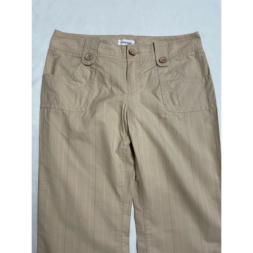 Calvin Klein Calvin Klein Bootcut Beige Striped Cotton Pants Size 8 Size 30" / US 8 / IT 44 - 4 Thumbnail