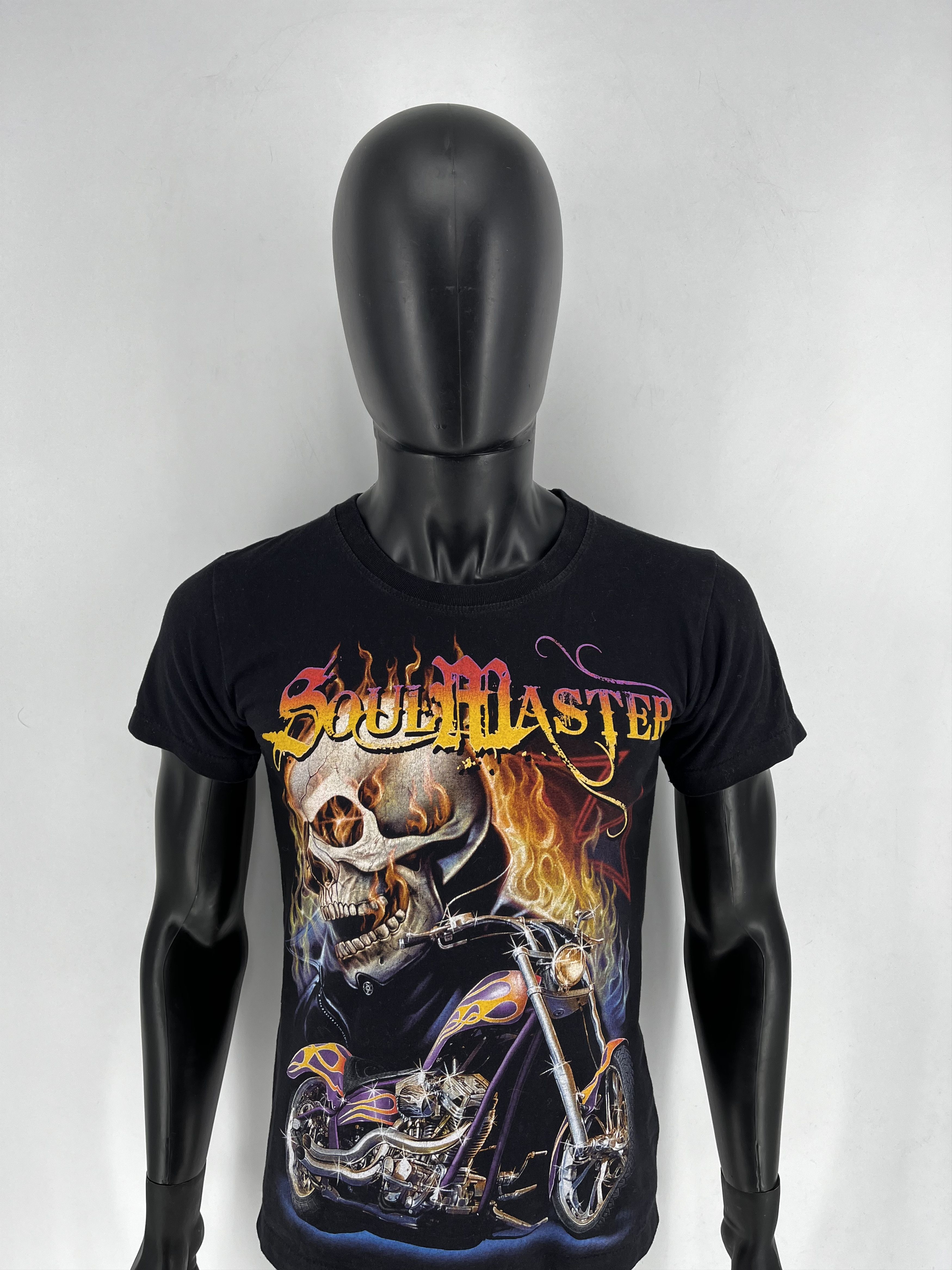 Harley Davidson Vintage Y2K Bike and Skull Soul Master Short sleeve T-shirt Size US XL / EU 56 / 4 - 5 Thumbnail