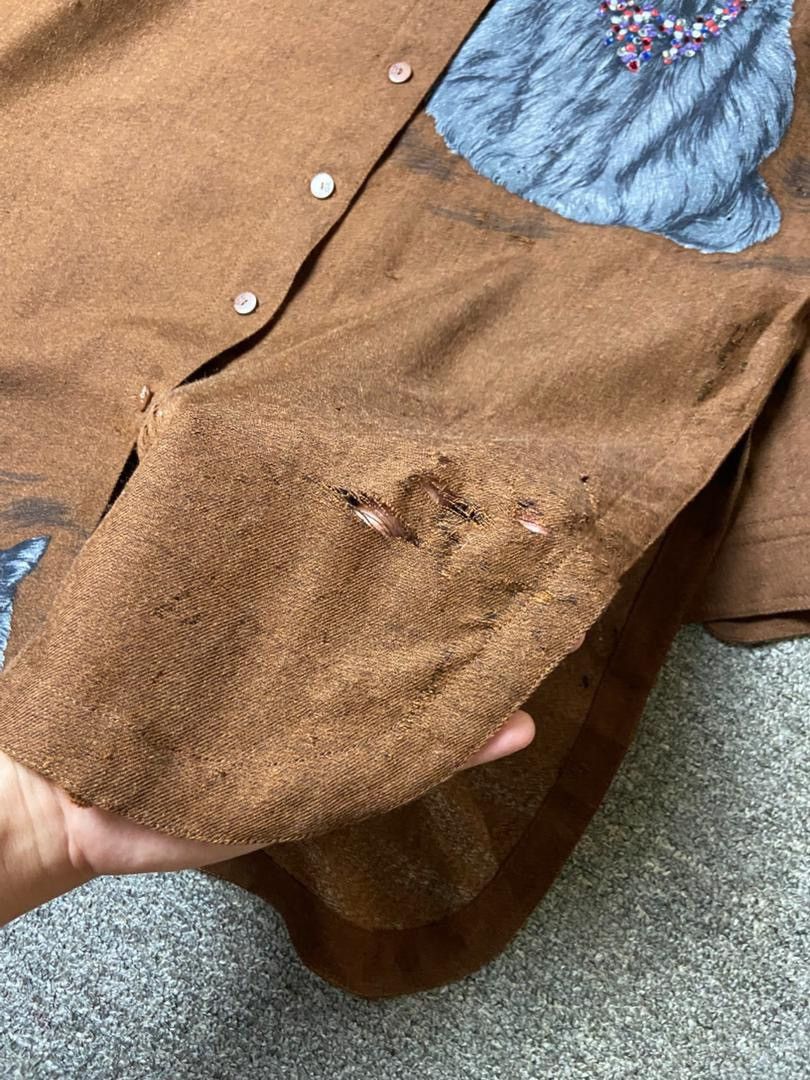Japanese Brand Itariya Brand Button Ups Shirt with Cat Pattern (176) Size XS / US 0-2 / IT 36-38 - 3 Thumbnail