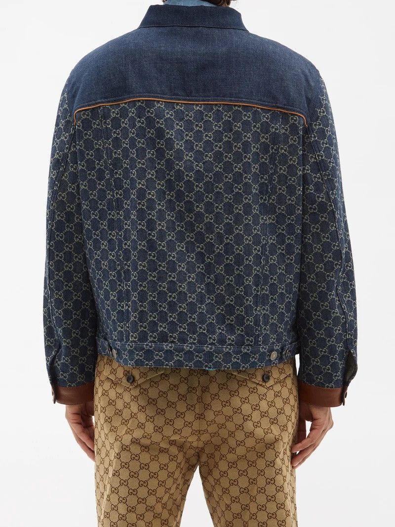 Gucci oc11z1025 GG Jacquard Denim Jacket in Blue Size US S / EU 44-46 / 1 - 5 Thumbnail