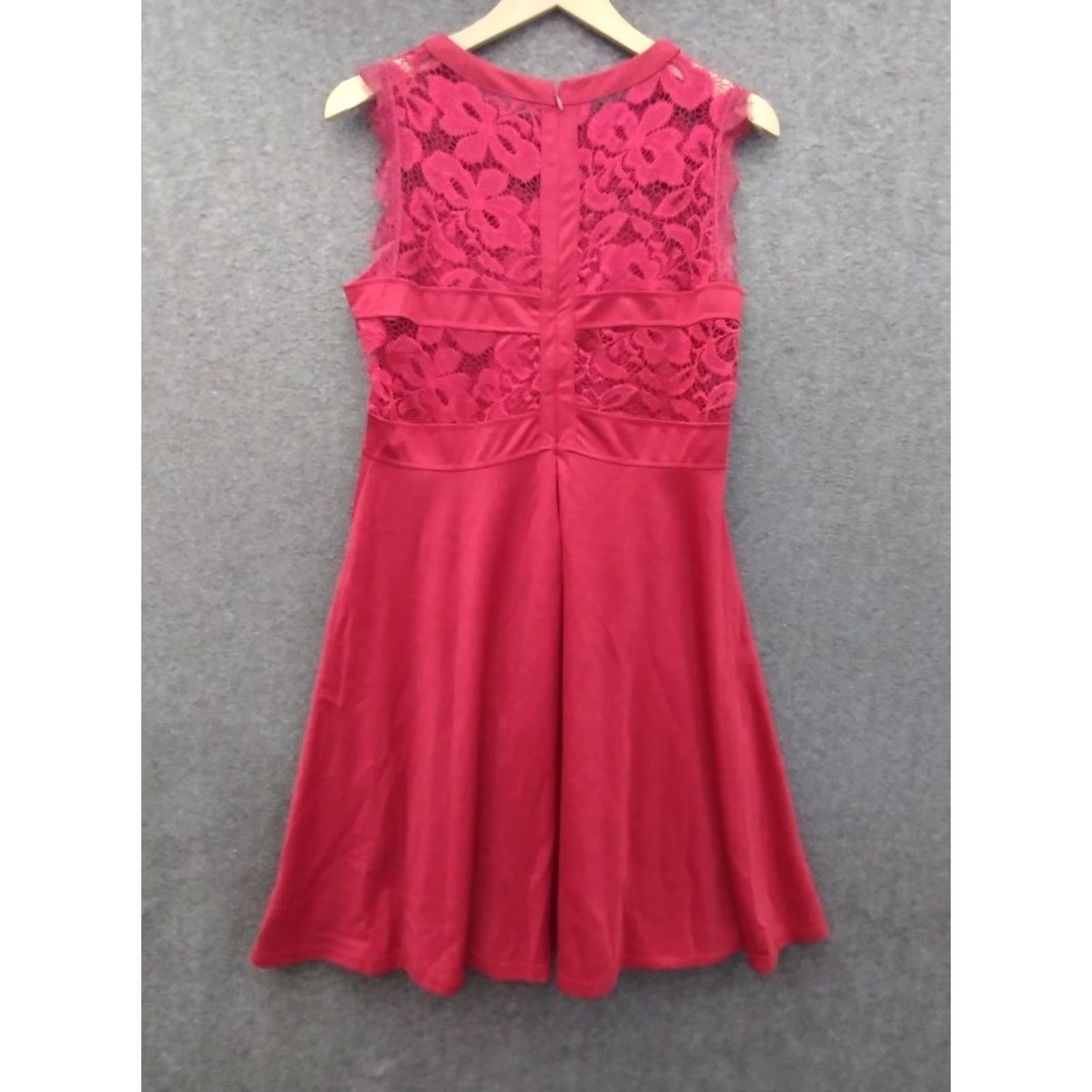 Vintage Mixfeer Red Lace Overlay Scalloped Round Neck Sleeveless Dress XL Women’s Dress Size XL / US 12-14 / IT 48-50 - 2 Thumbnail