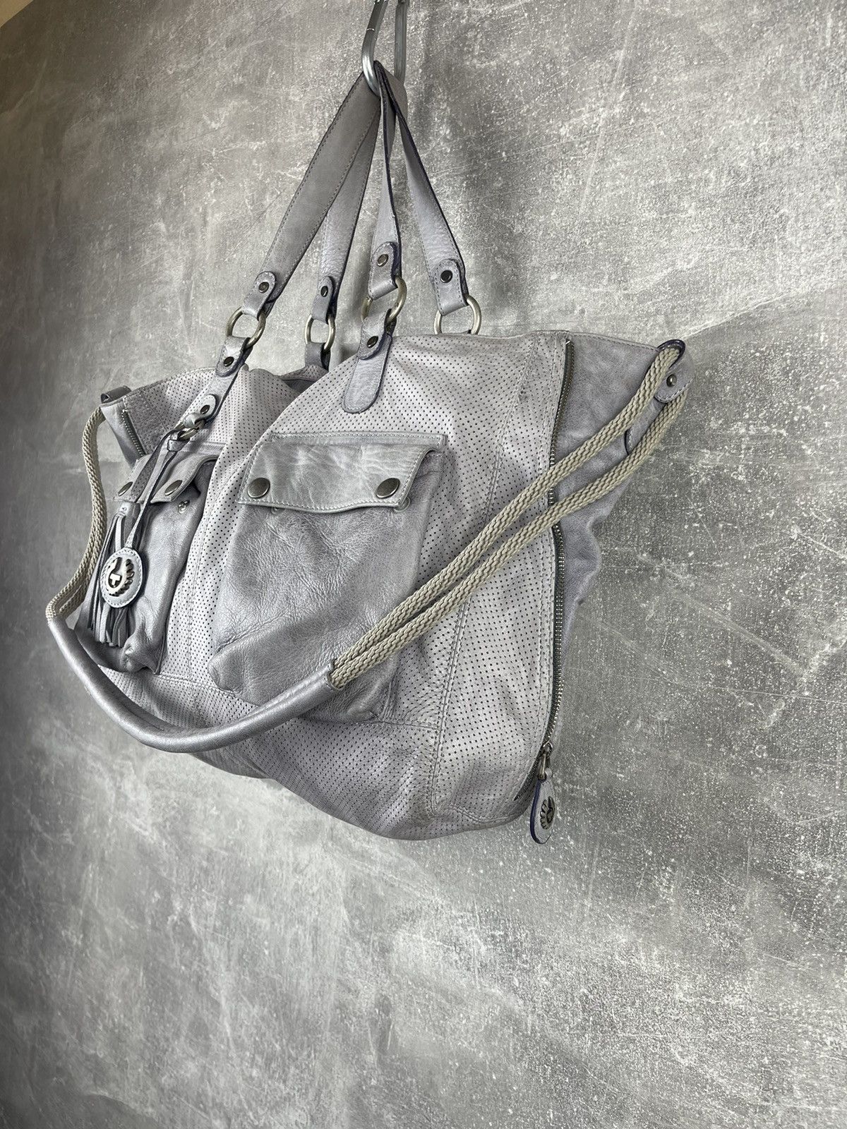 Belstaff × Vintage Belstaff Logo Leather Avant Garde Leather Tote Shoulder Bag Size ONE SIZE - 2 Thumbnail