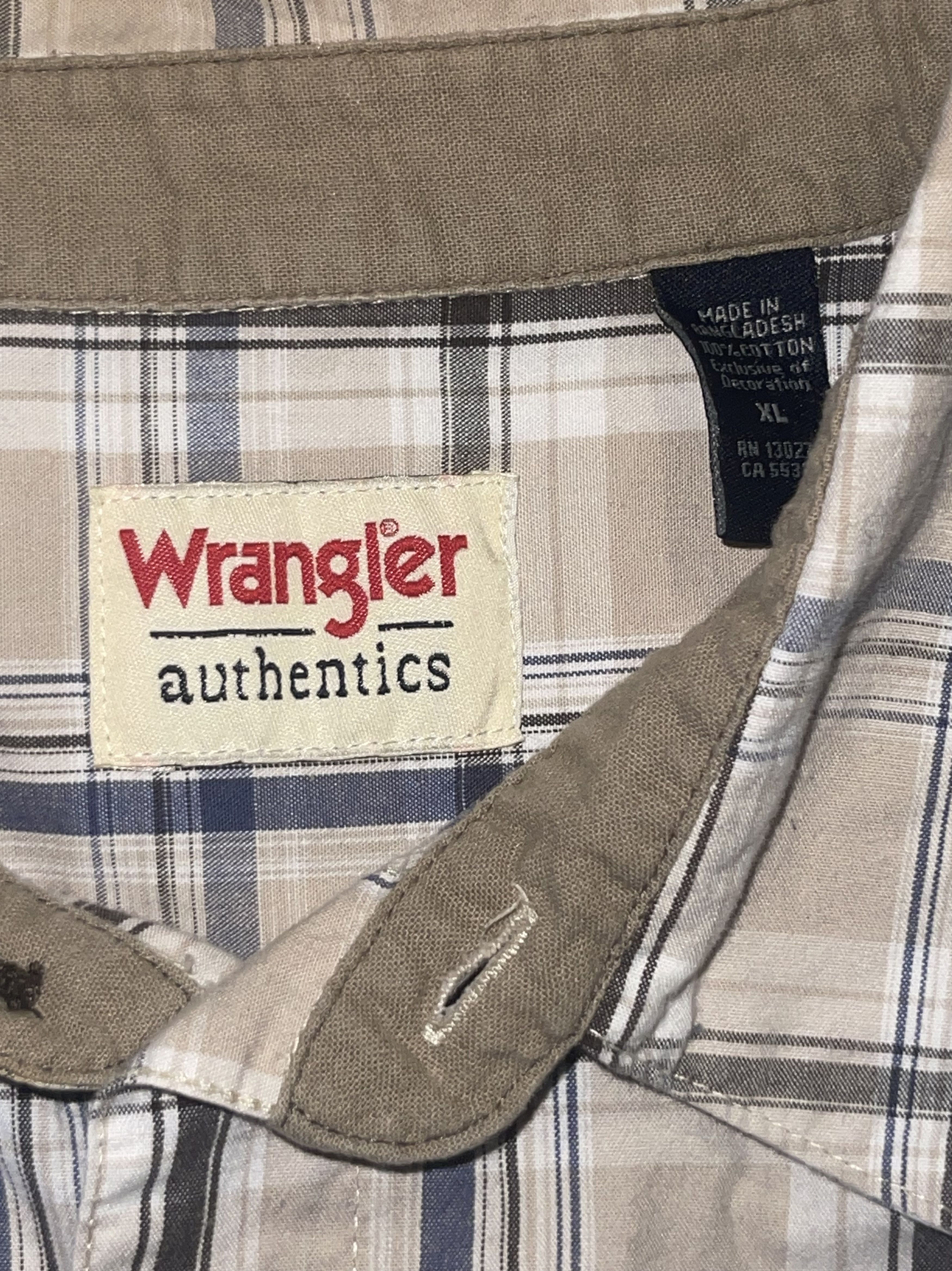Wrangler Vintage Wrangler Authentic Button up Plaid Short Sleeve Size US XXL / EU 58 / 5 - 6 Thumbnail