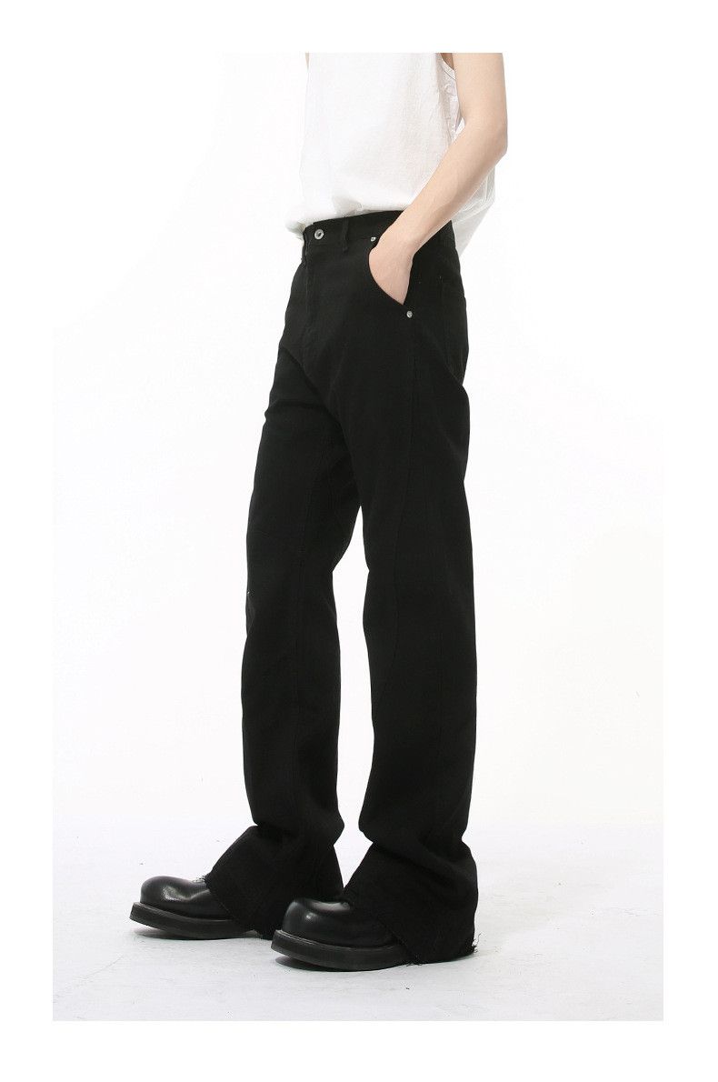 Japanese Brand × Jean Japanese slim black simple tassel flared jeans Size US 32 / EU 48 - 3 Thumbnail